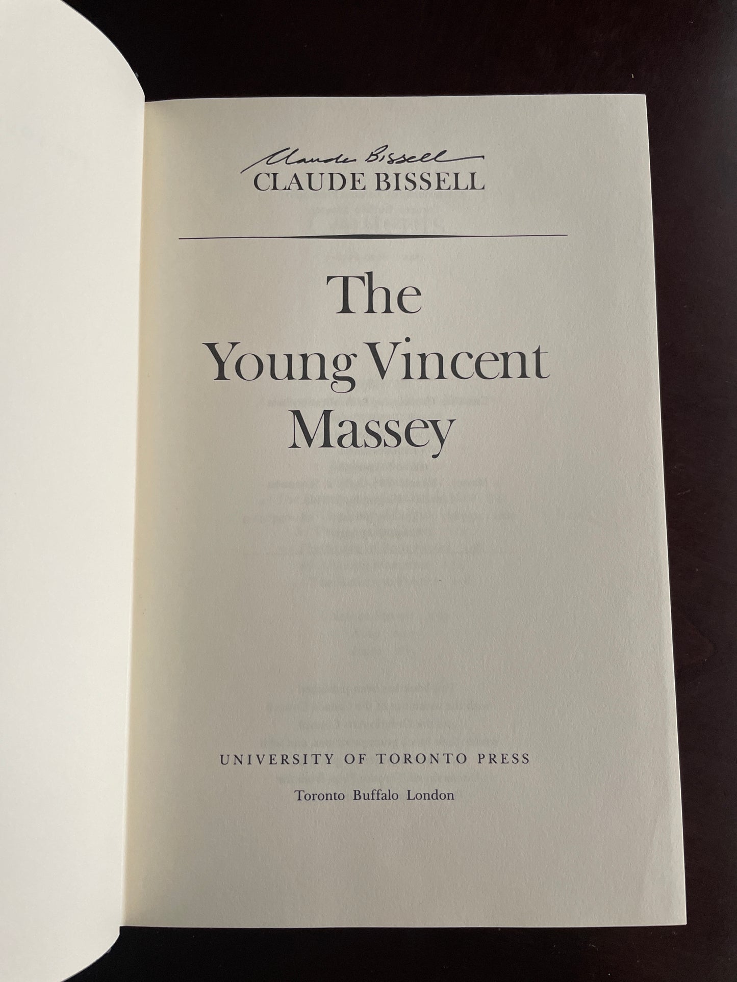 Young Vincent Massey (Signed) - Bissell, Claude