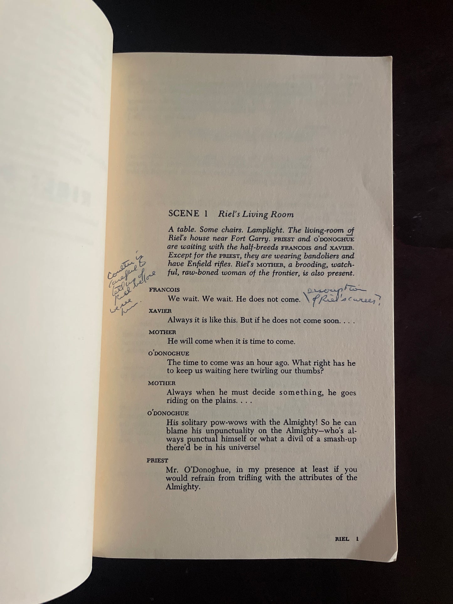 Riel: a play in two parts - Coulter, John