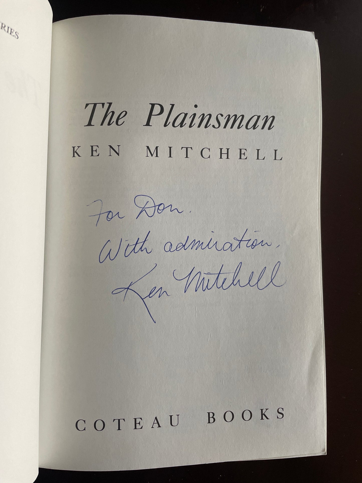 The Plainsman (Inscribed) - Mitchell, Ken