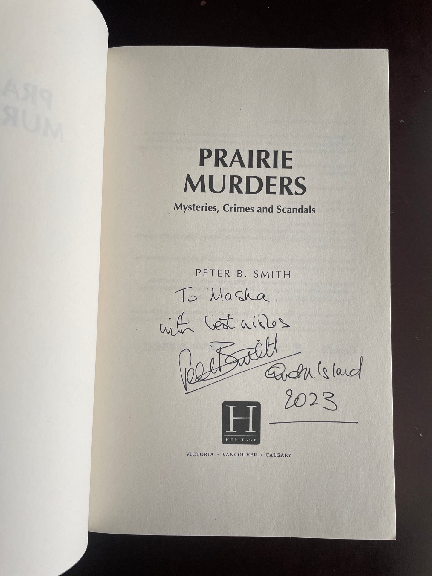 Prairie Murders: Mysteries, Crimes and Scandals (Inscribed) - Smith, Peter B.