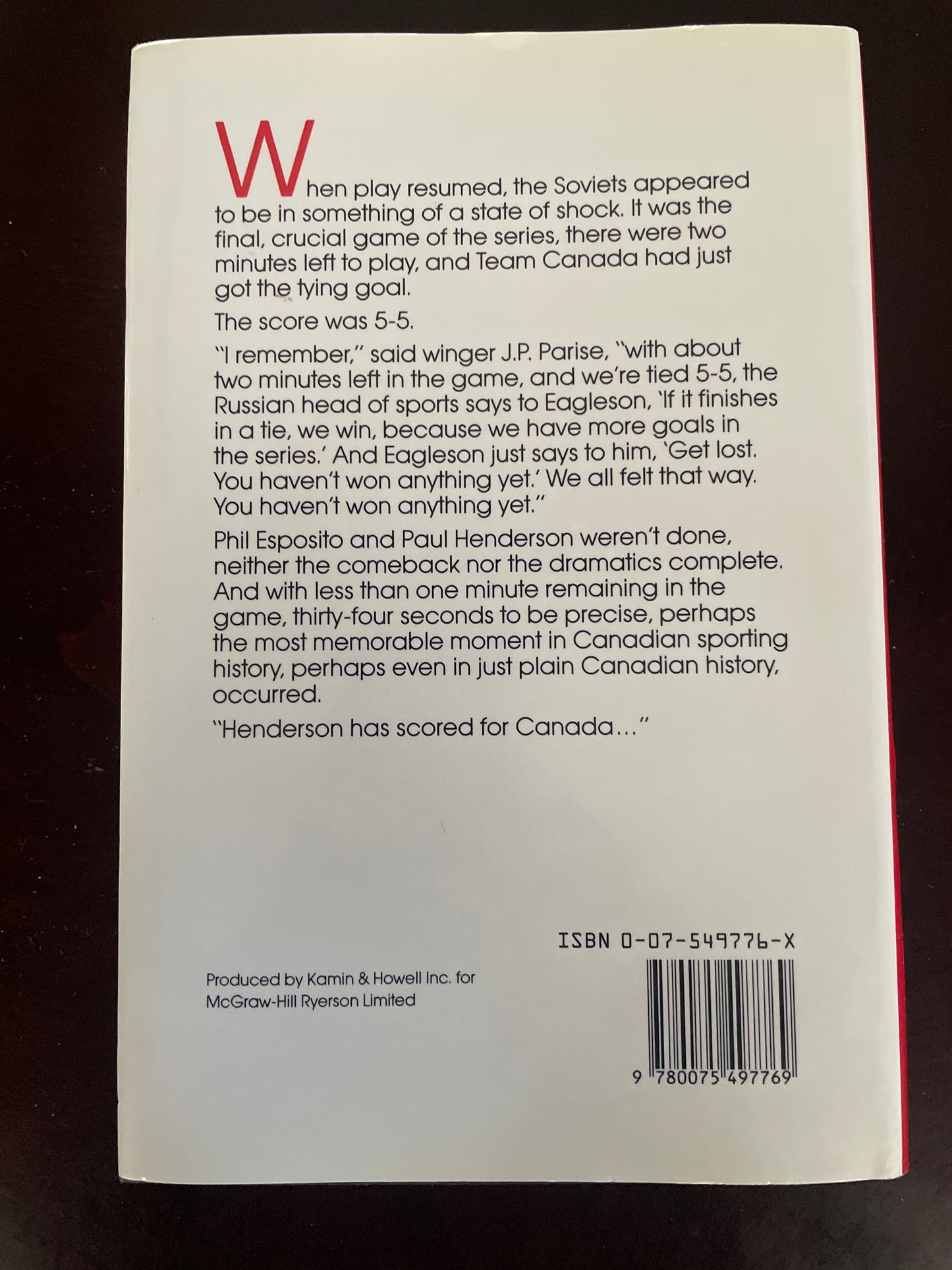 The Days Canada Stood Still: Canada vs USSR 1972 - Morrison, Scott