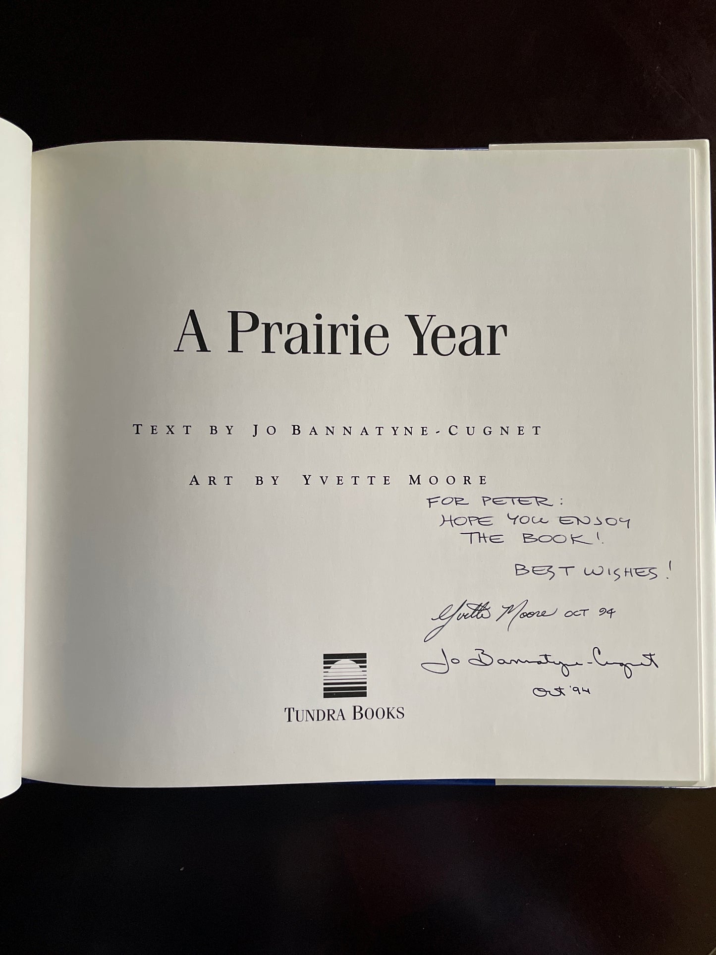 A Prairie Year (Inscribed) - Bannatyne-Cugnet, Jo