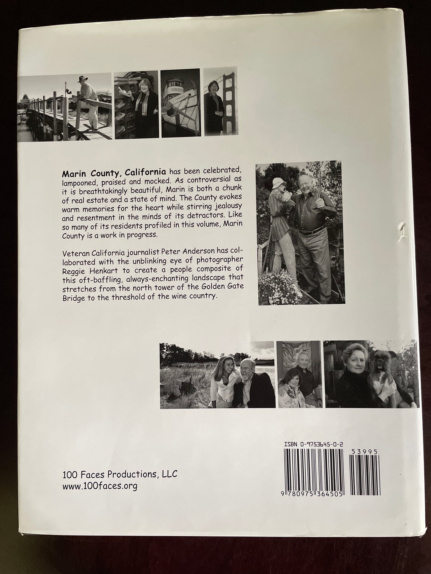 100 Faces of Marin: The Character of a County (Signed) - Anderson, Peter