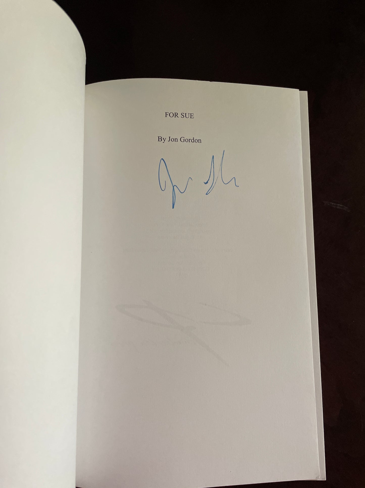 For Sue (Signed) - Gordon, Jon