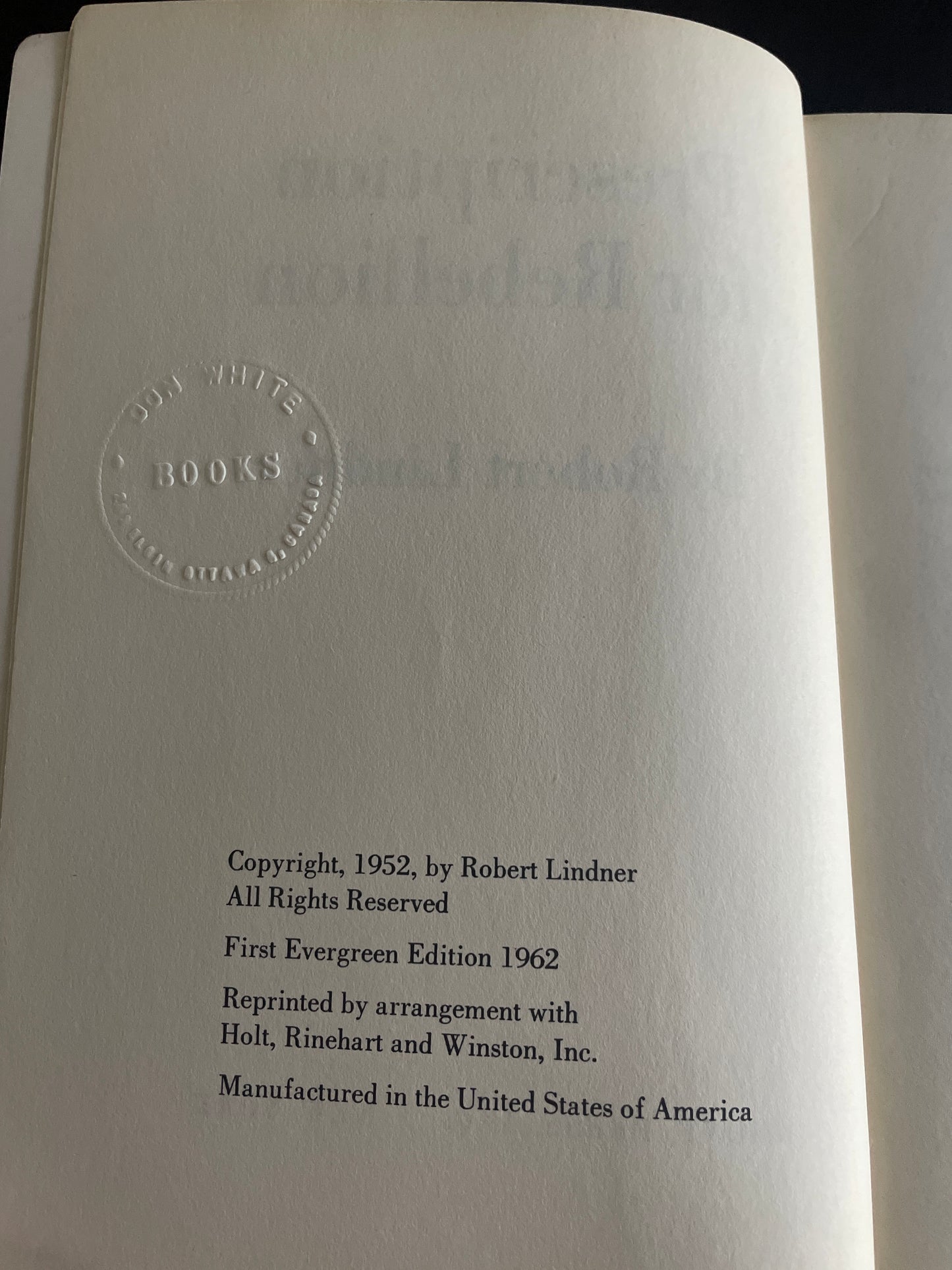 Prescription for Rebellion - Lindner, Robert