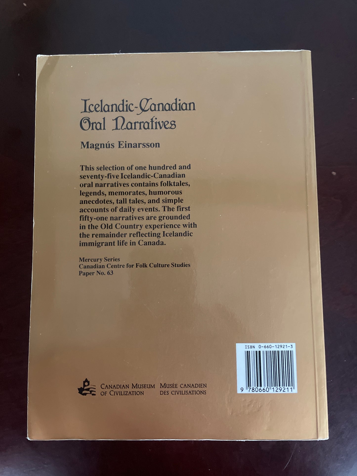 Icelandic-Canadian Oral Narrative - Einarsson, Magnus