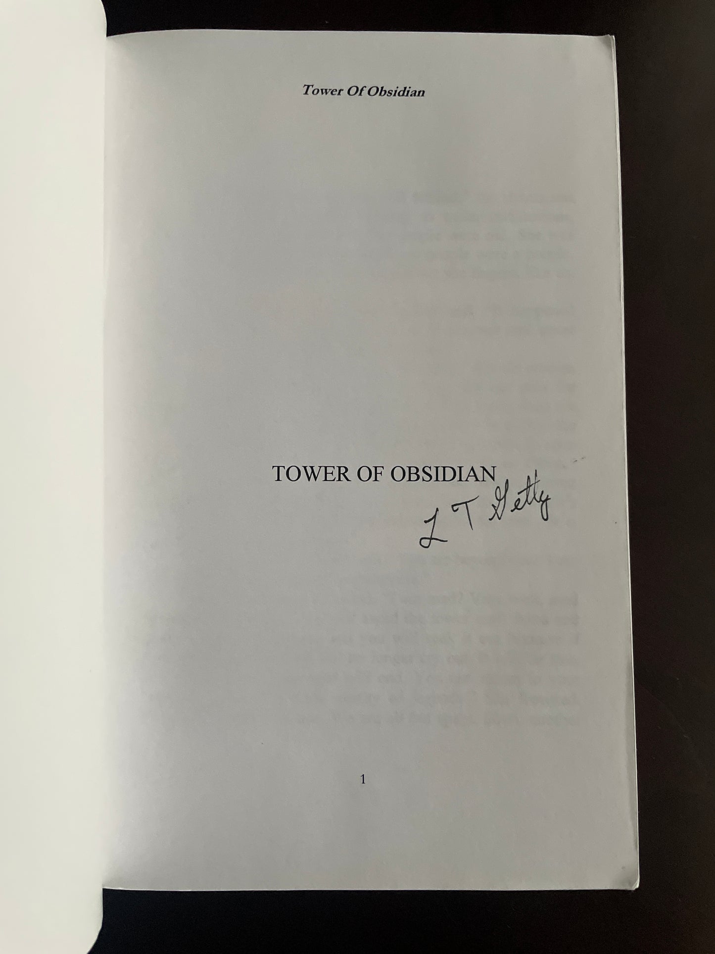 Tower of Obsidian (Signed) - Getty, L.T.