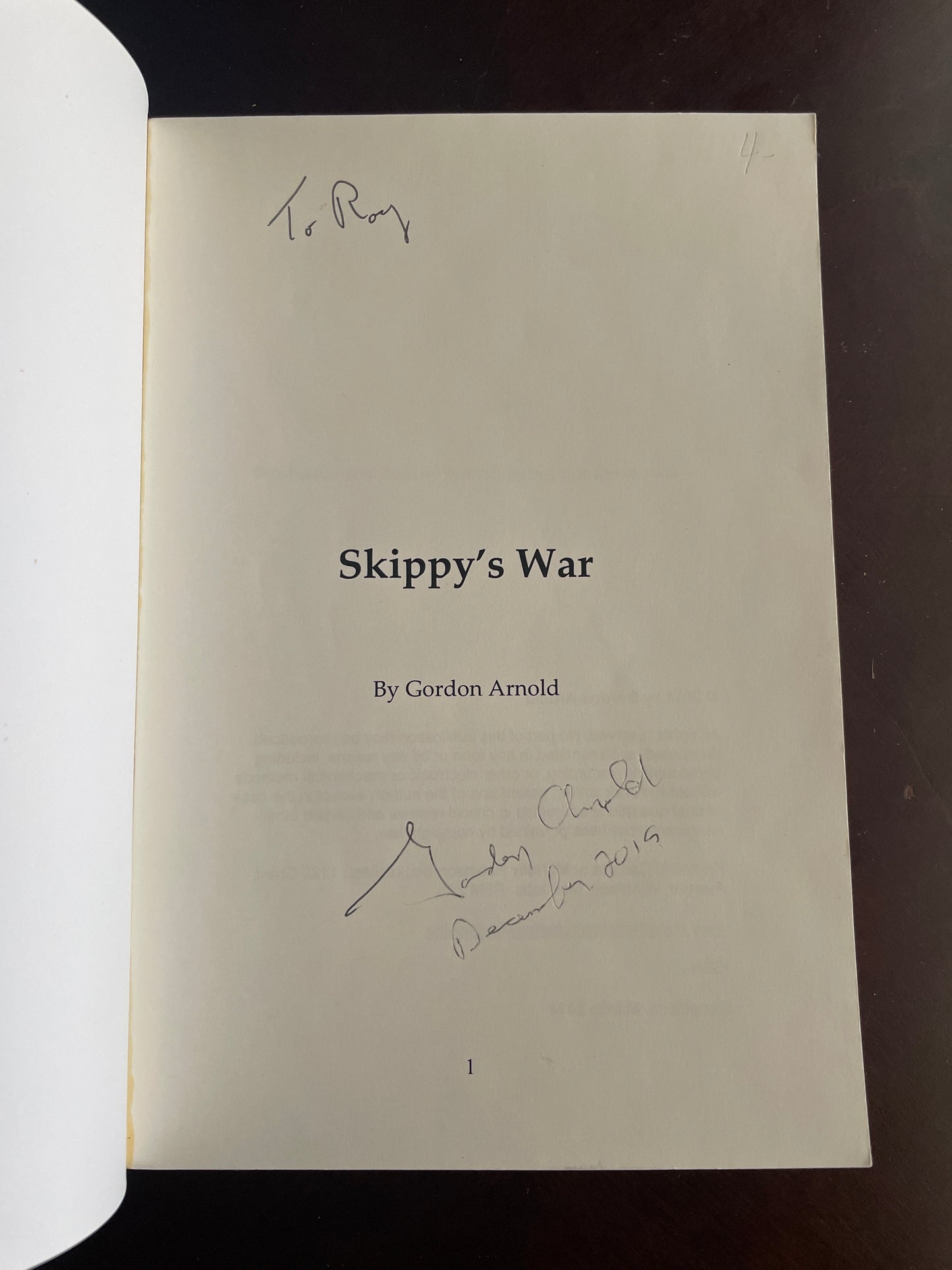 Skippy's War (Inscribed) - Arnold, Gordon