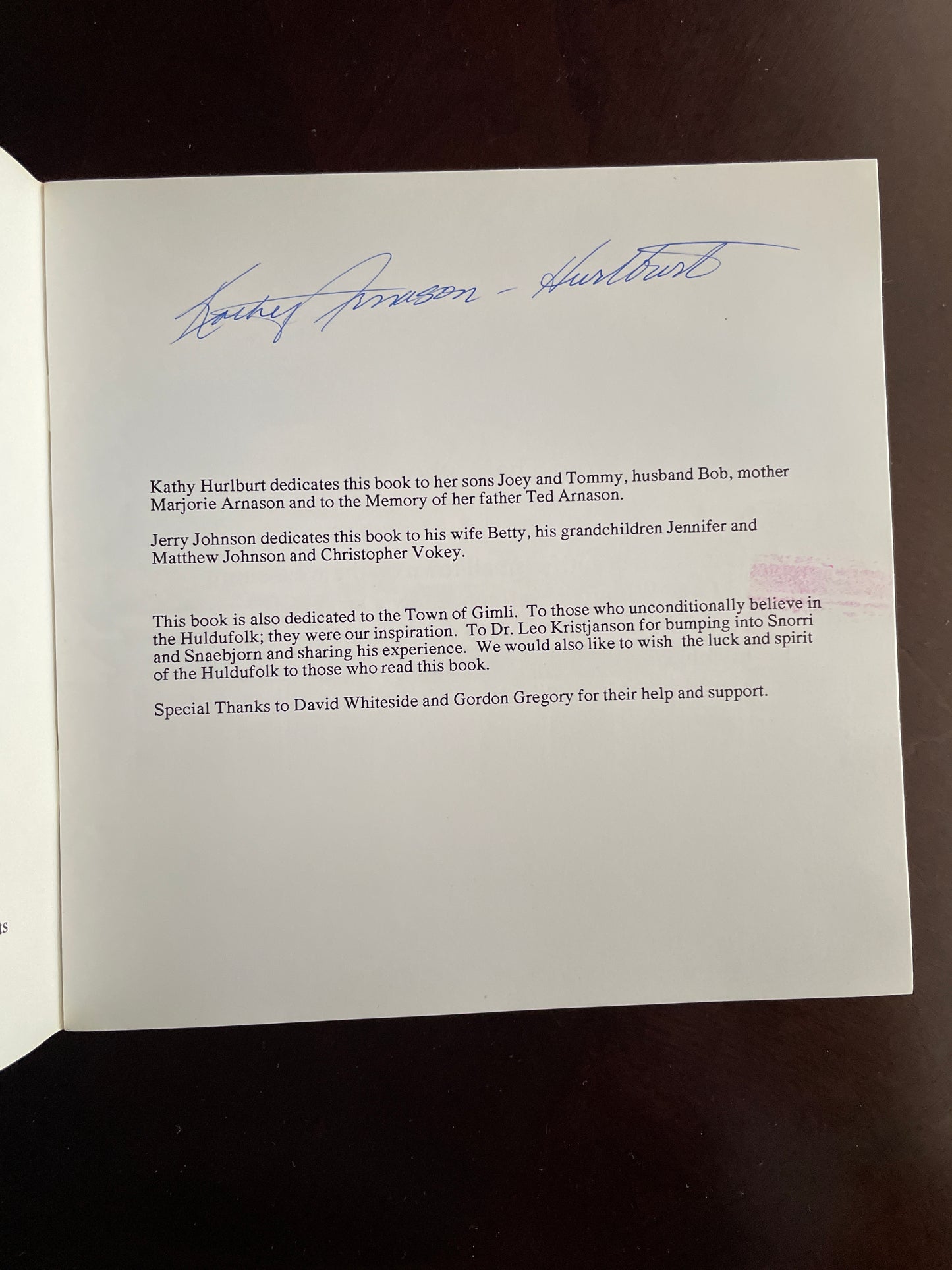 The Story of the Gimli Huldufolk (Signed) - Kathy Hurlburt