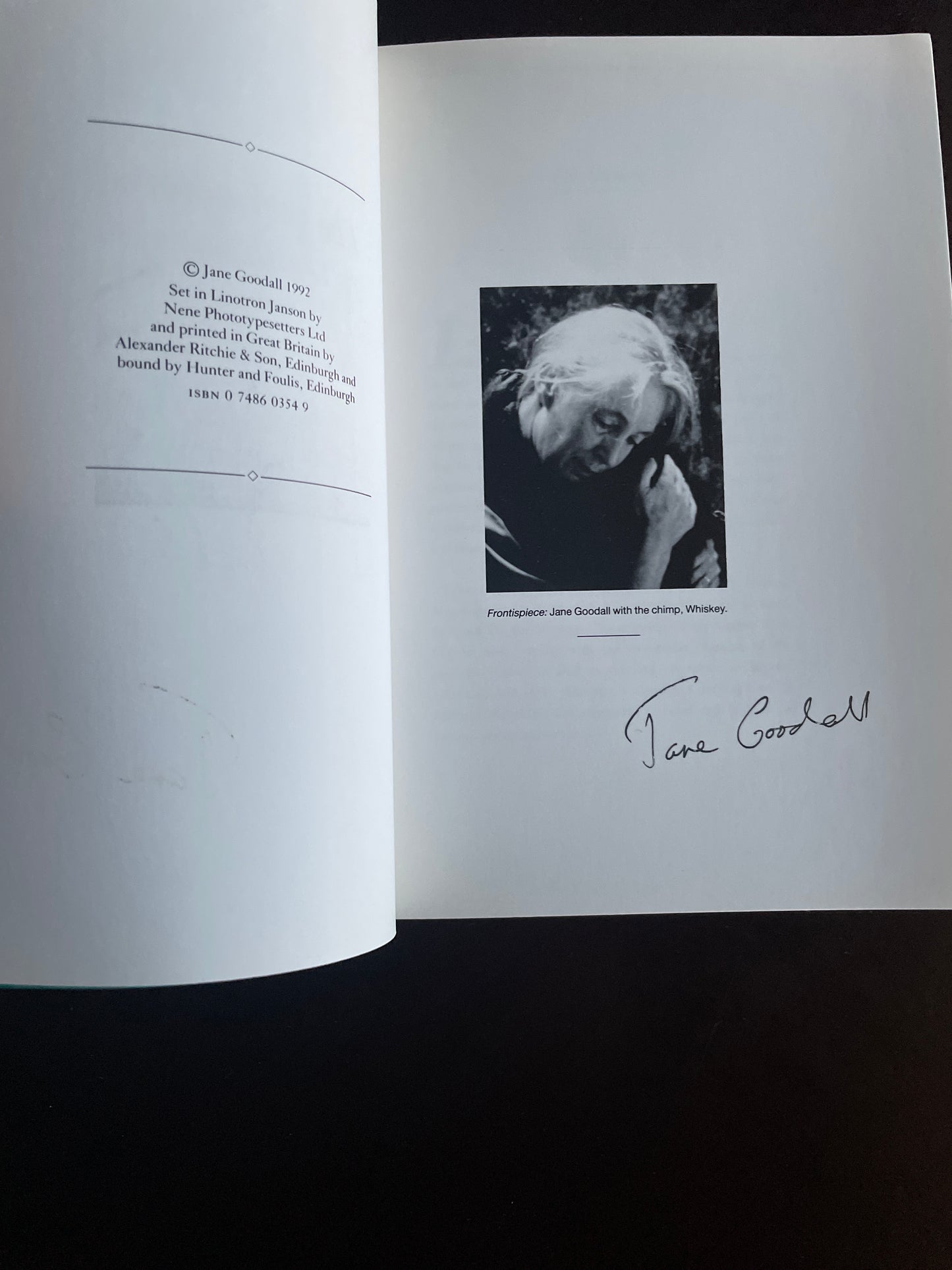 The Chimpanzee: The Living Link Between Man and Beast (The Third Edinburgh Medal Address)(SIGNED) - Goodall, Jane