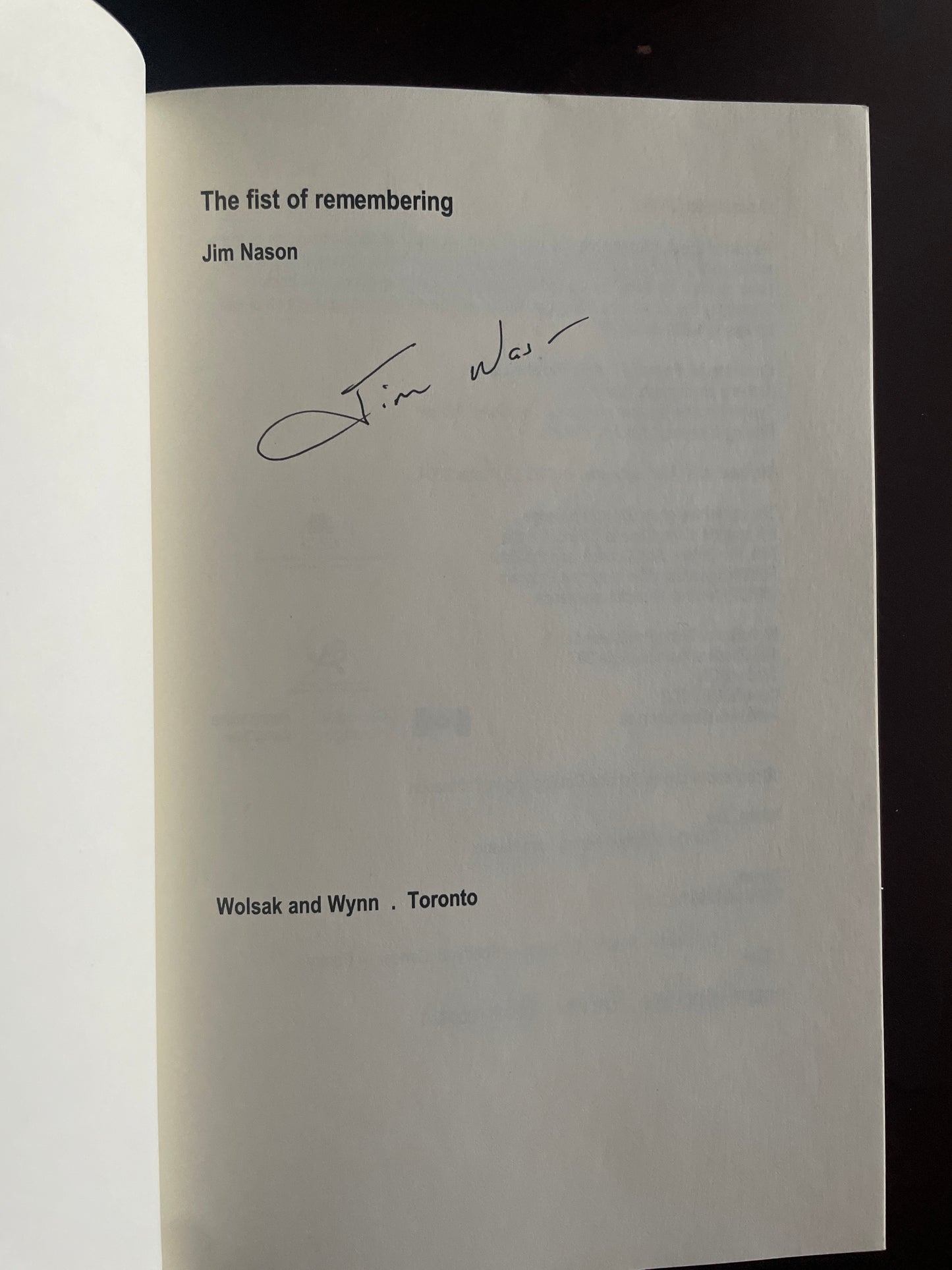The Fist of Remembering (Signed) - Nason, Jim
