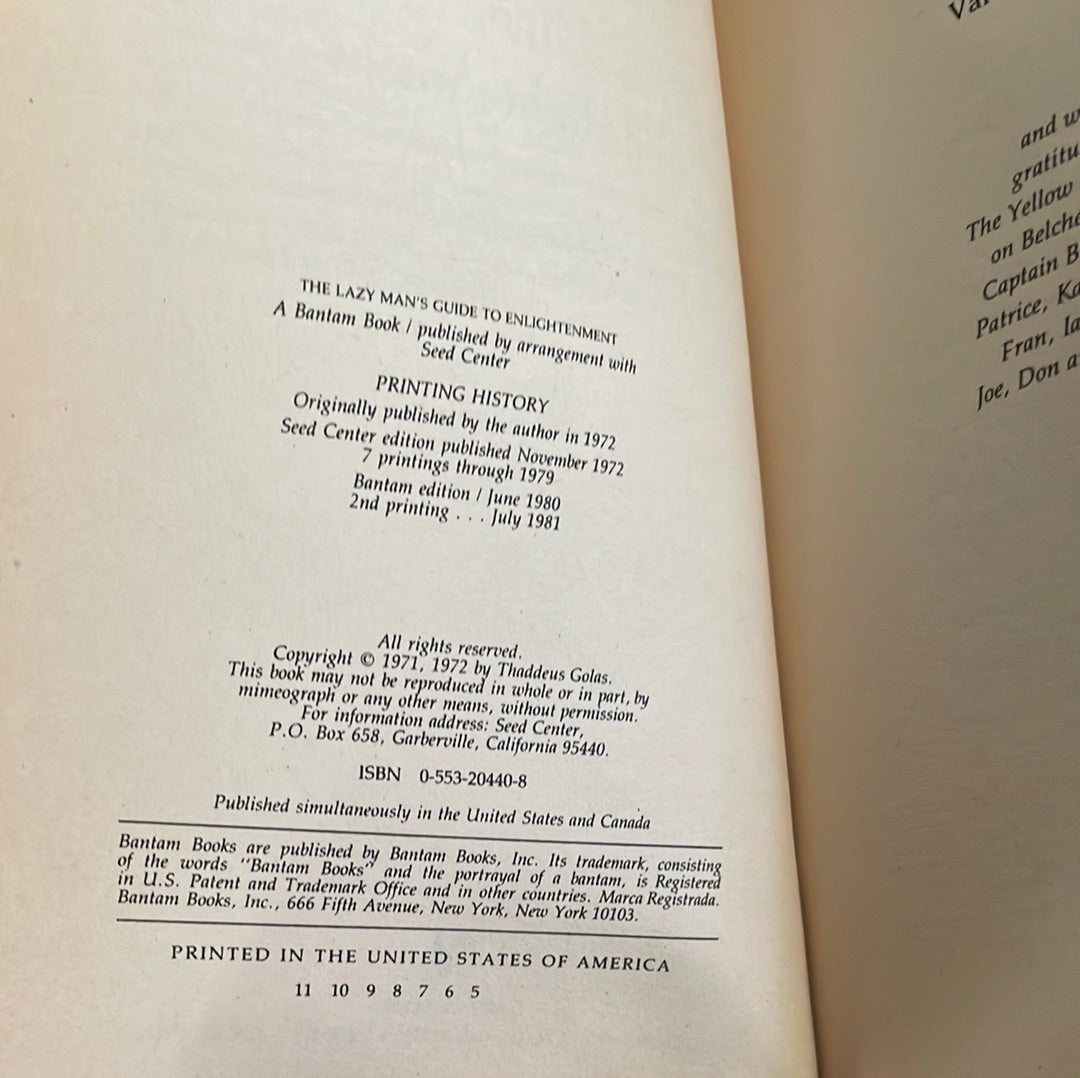 The Lazy Man's Guide to Enlightenment - Golas, Thaddeus