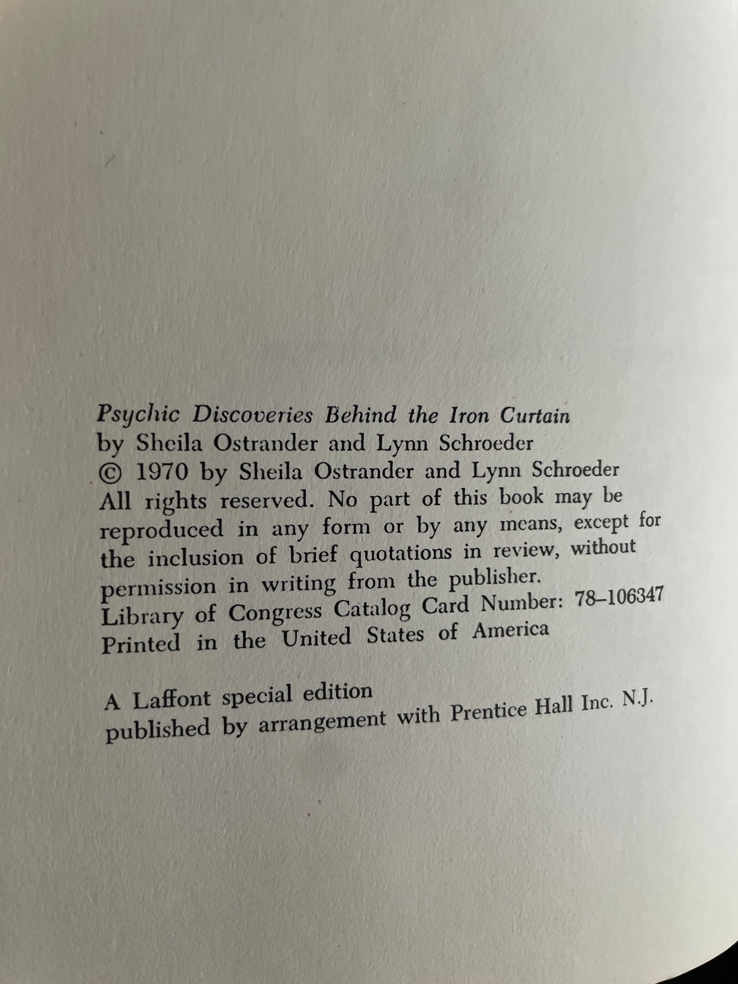 Psychic Discoveries Behind the Iron Curtain - Ostrander, Sheila; Schroeder, Lynn