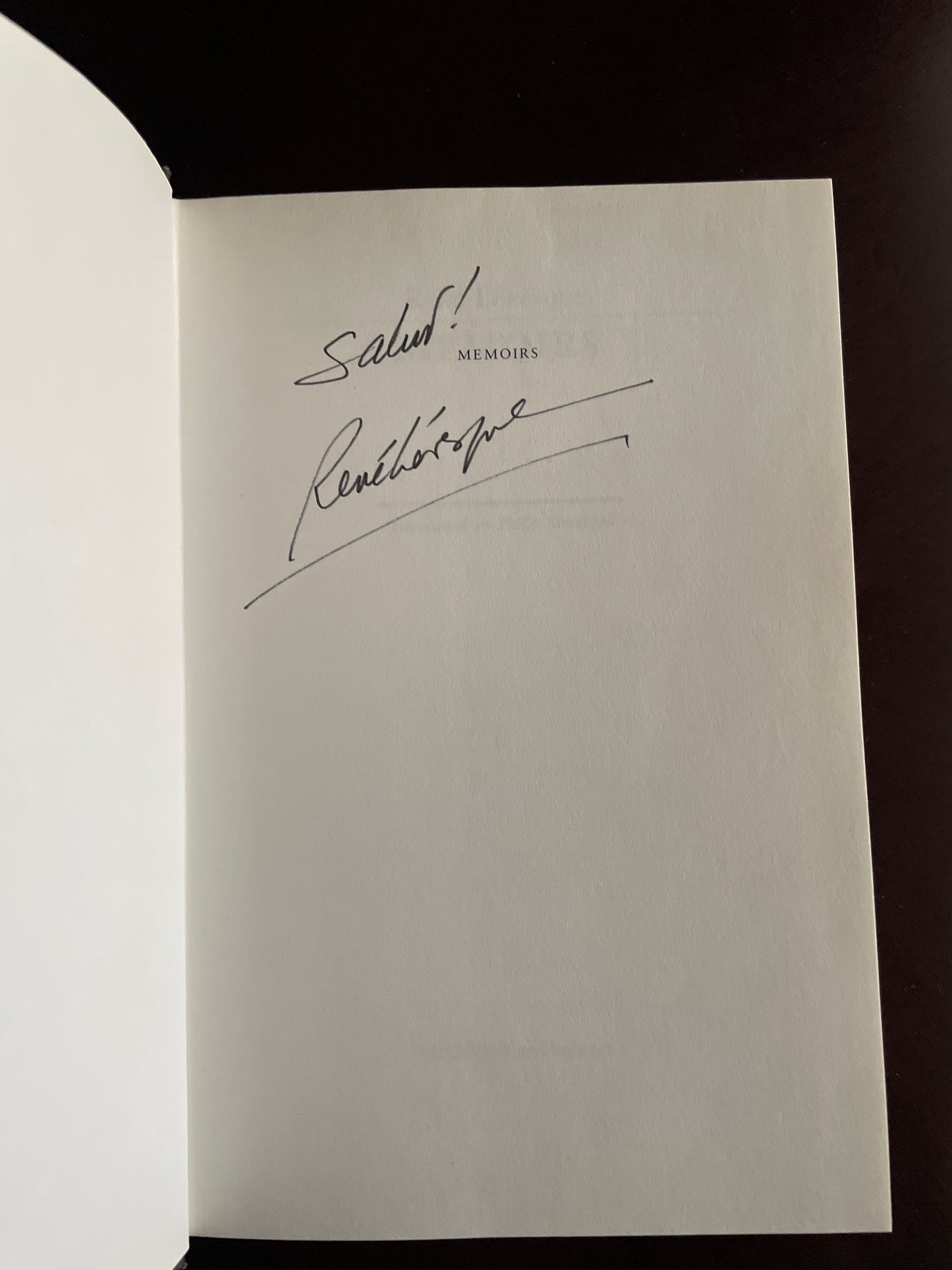 Memoirs (Signed) - Lévesque, René