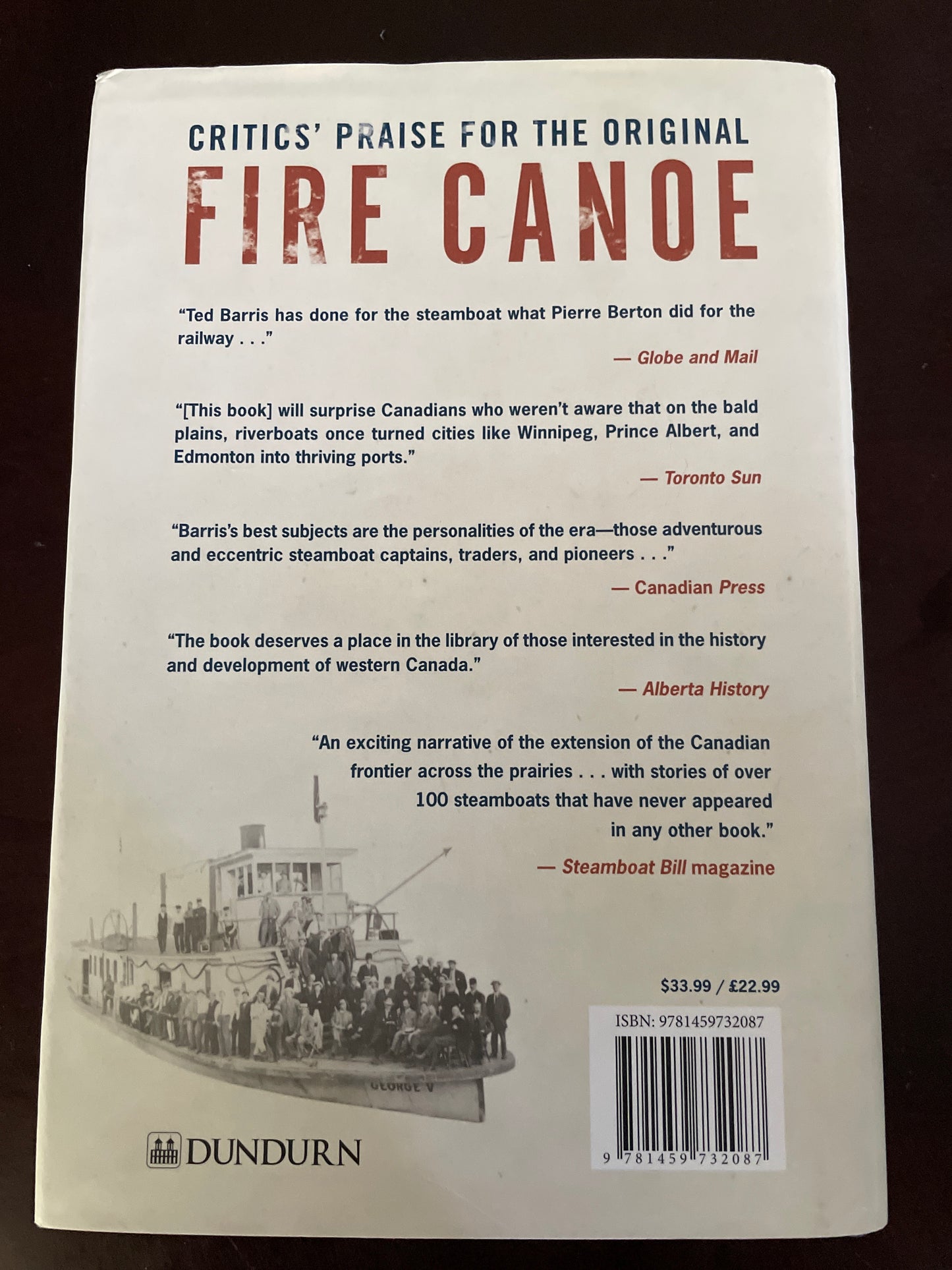 Fire Canoe: Prairie Steamboat Days Revisited (Inscribed) - Barris, Ted