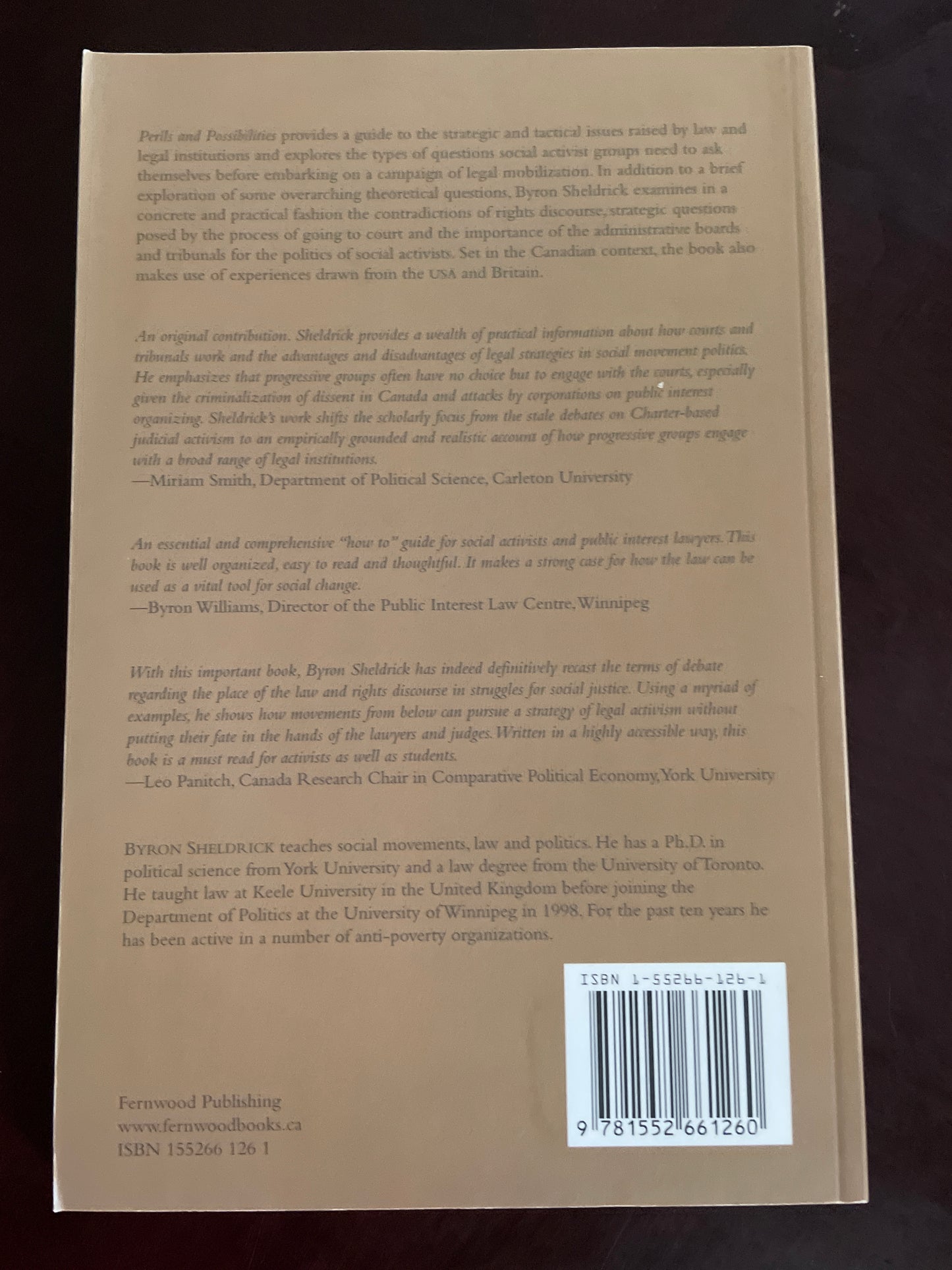 Perils and Possibilities: Social Activism and the Law - Sheldrick, Byron
