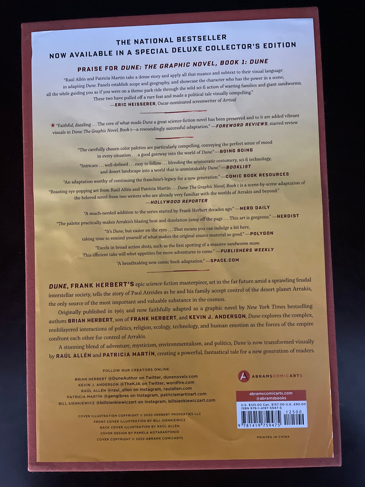 DUNE: The Graphic Novel, Book 1: Deluxe Collector's Edition (Signed Limited Edition) - Herbert, Frank; Herbert, Brian; Anderson, Kevin J.