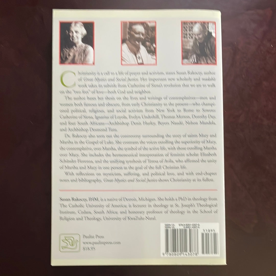 Great Mystics And Social Justice: Walking On The Two Feet Of Love - Rakoczy, Susan