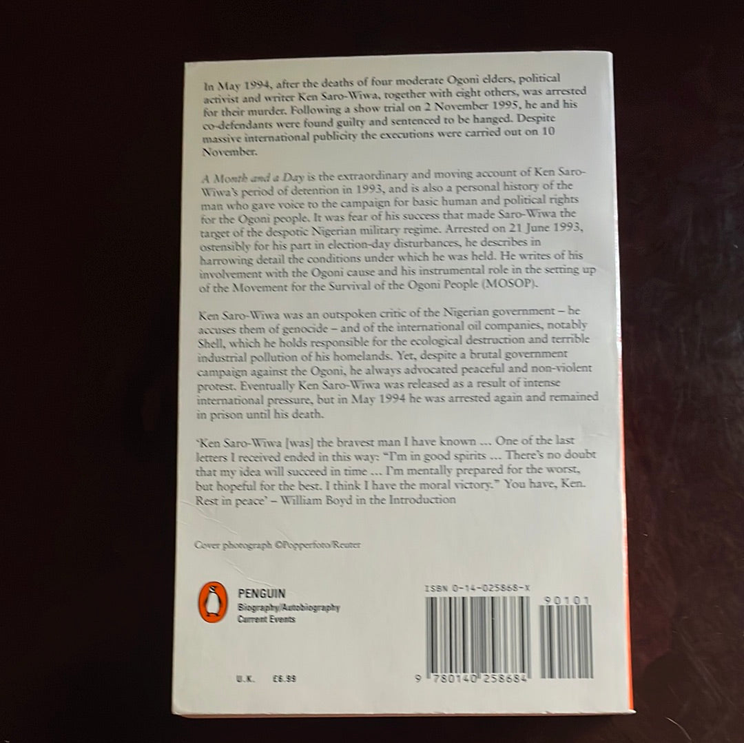A Month And a Day: A Detention Diary - Saro-Wiwa, Ken