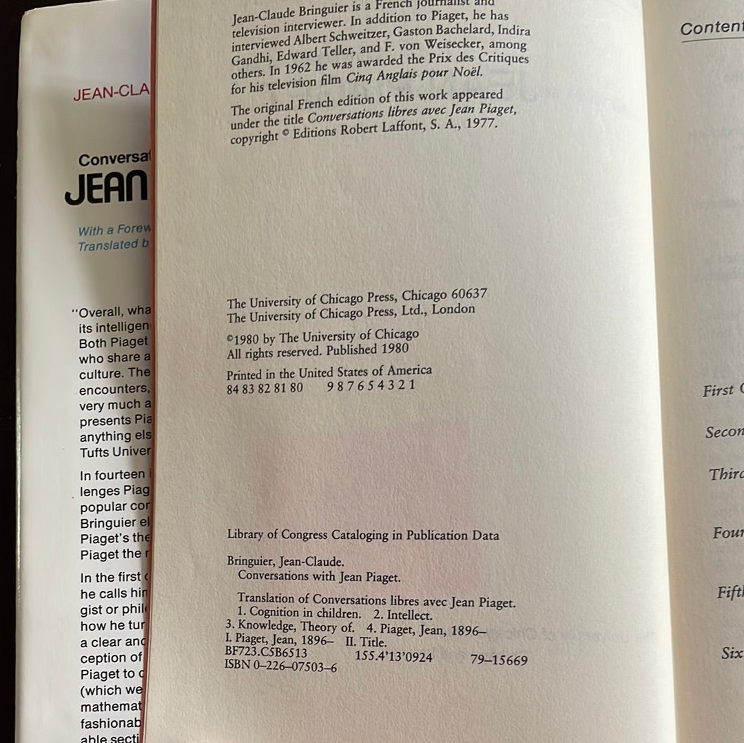 Conversations with Jean Piaget - Bringuier, Jean-Claude