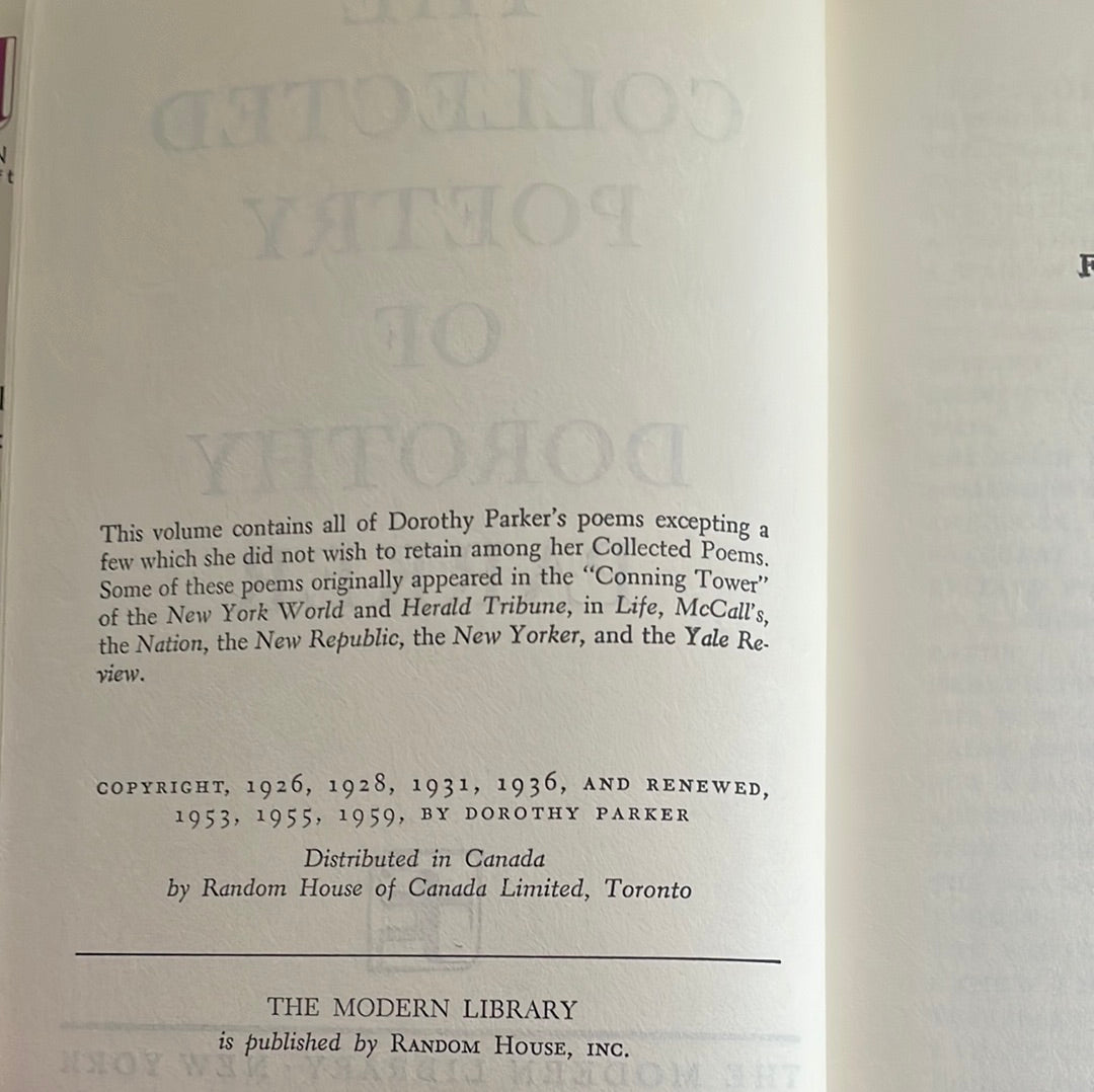 The Collected Poetry of Dorothy Parker (Modern Library #237) - Parker, Dorothy