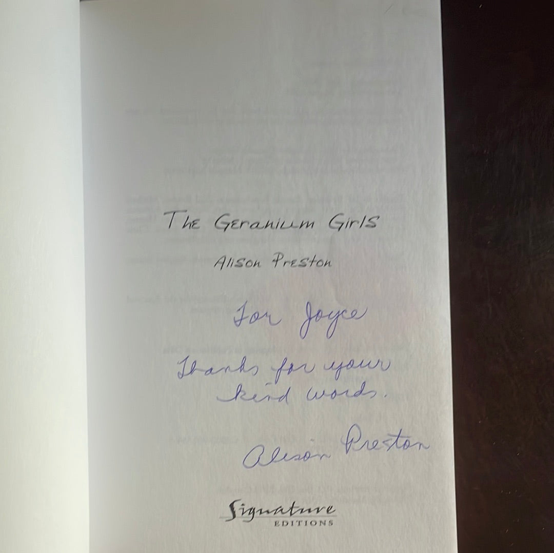 The Geranium Girls (Inscribed) - Preston, Alison