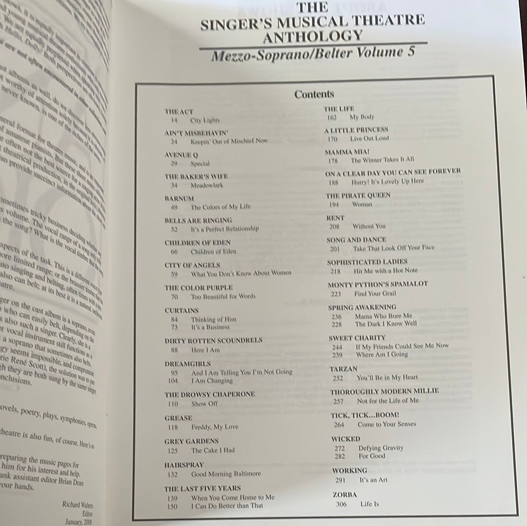 The Singer's Musical Theatre Anthology - Volume 5: Mezzo-Soprano/Belter Book - Walters, Richard