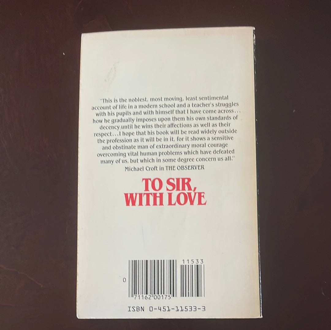 To Sir, With Love - Braithwaite, E. R.