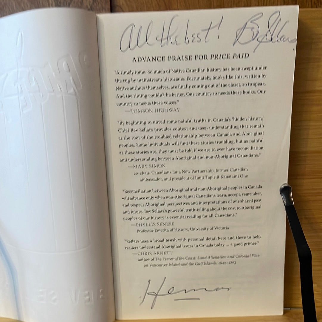 Price Paid: The Fight for First Nations Survival - Sellars, Bev (Signed)
