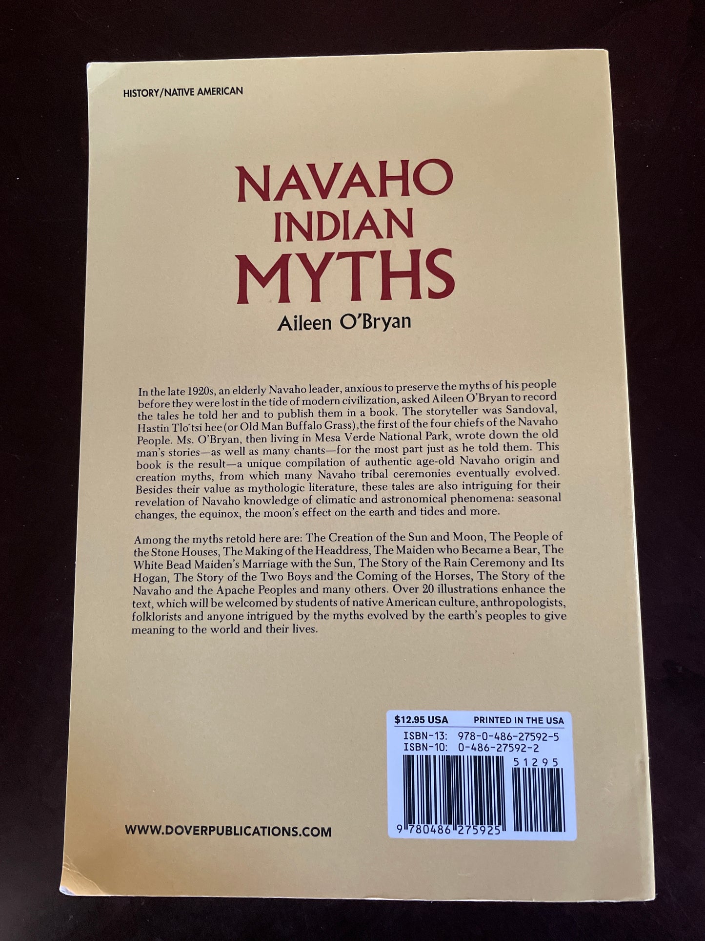 Navaho Indian Myths (Native American) - O'Bryan, Aileen