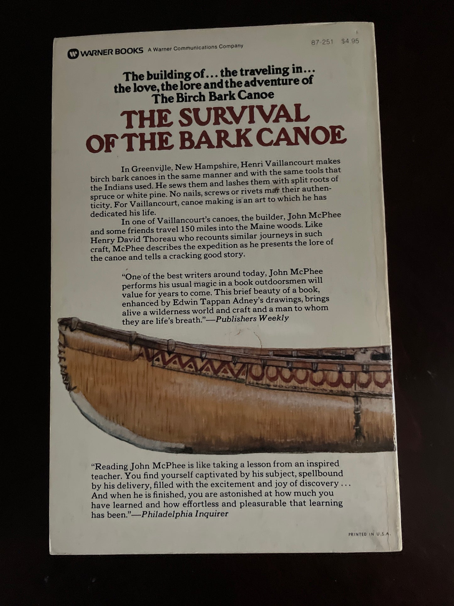 The Survival of the Bark Canoe - Mcphee, John