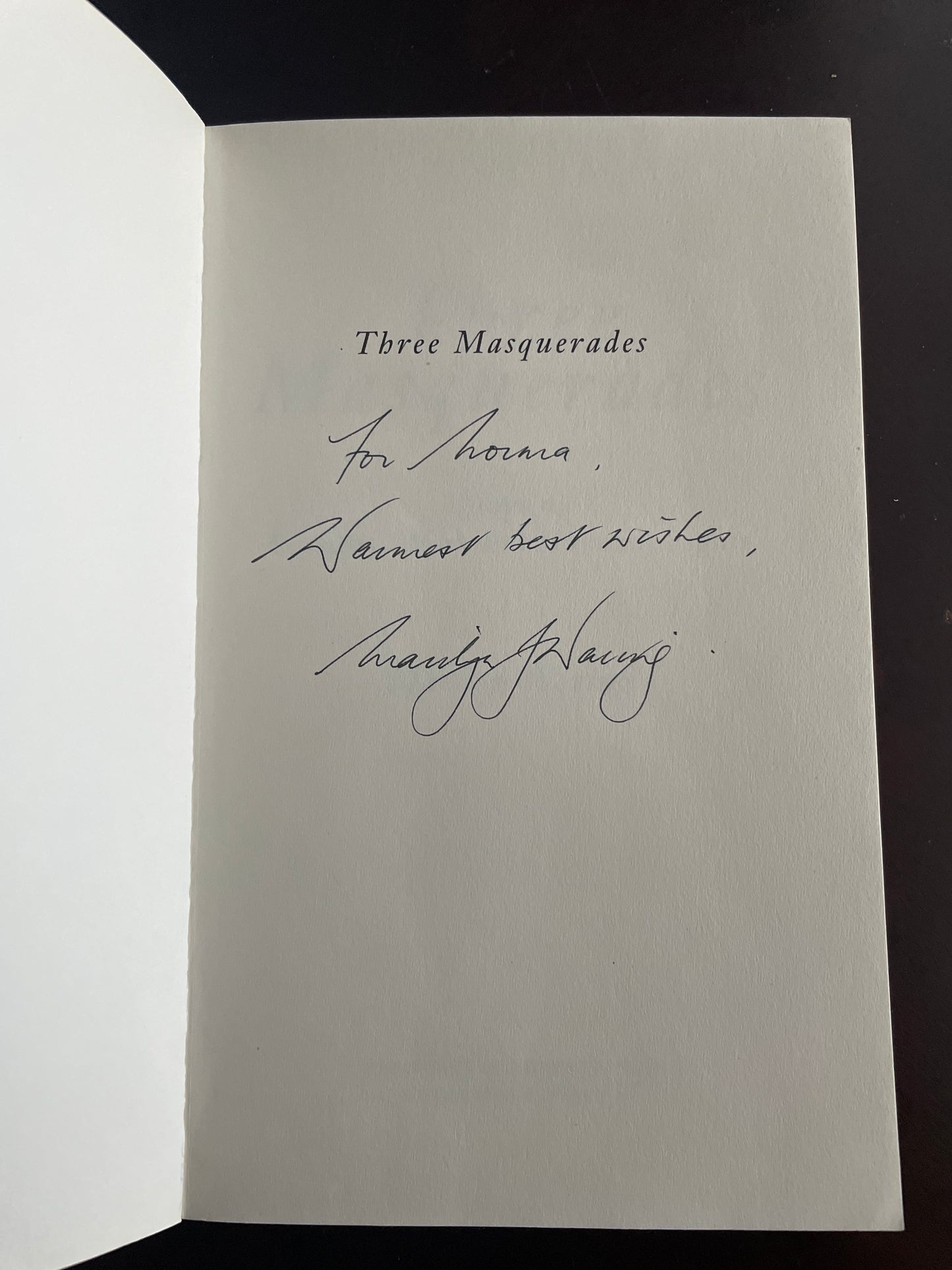 Three Masquerades: Essays on Equality, Work, and Human Rights (Inscribed) - Waring, Marilyn