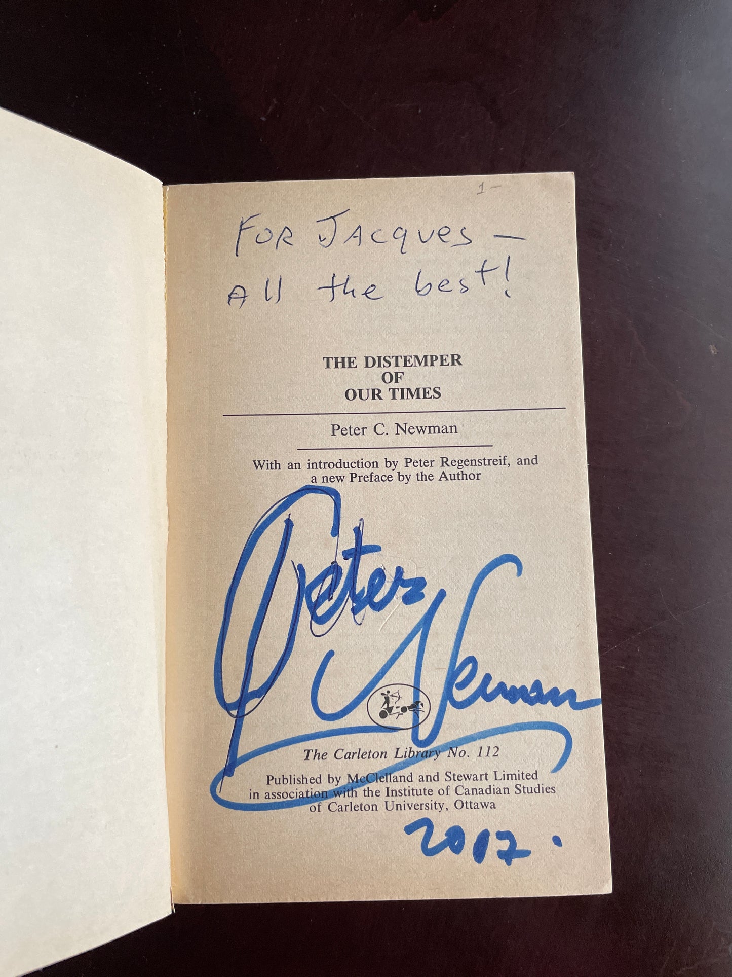 Distemper of Our Times (Signed) - Newman, Peter C.