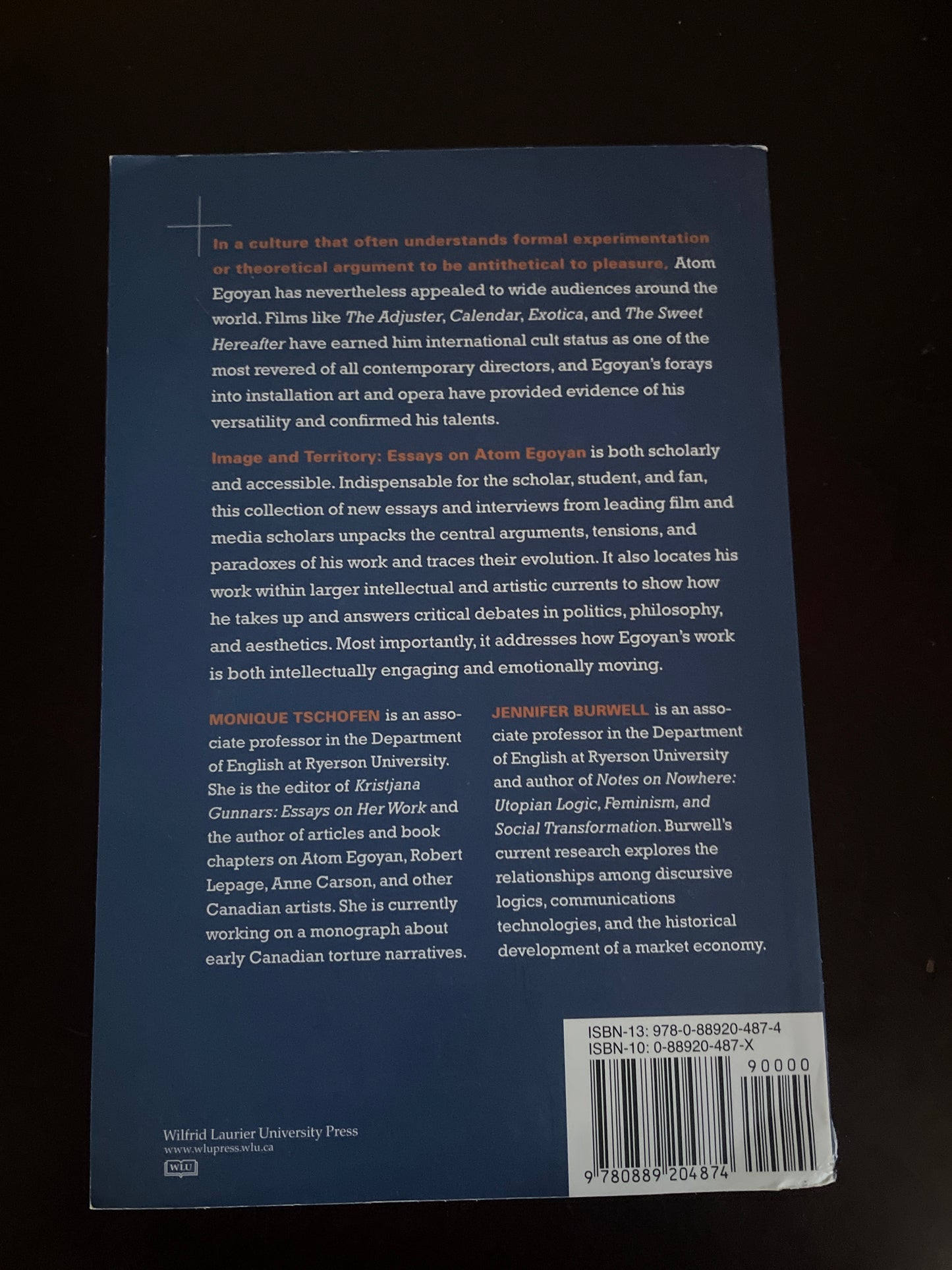 Image and Territory: Essays on Atom Egoyan - Tschofen, Monique; Burwell, Jennifer