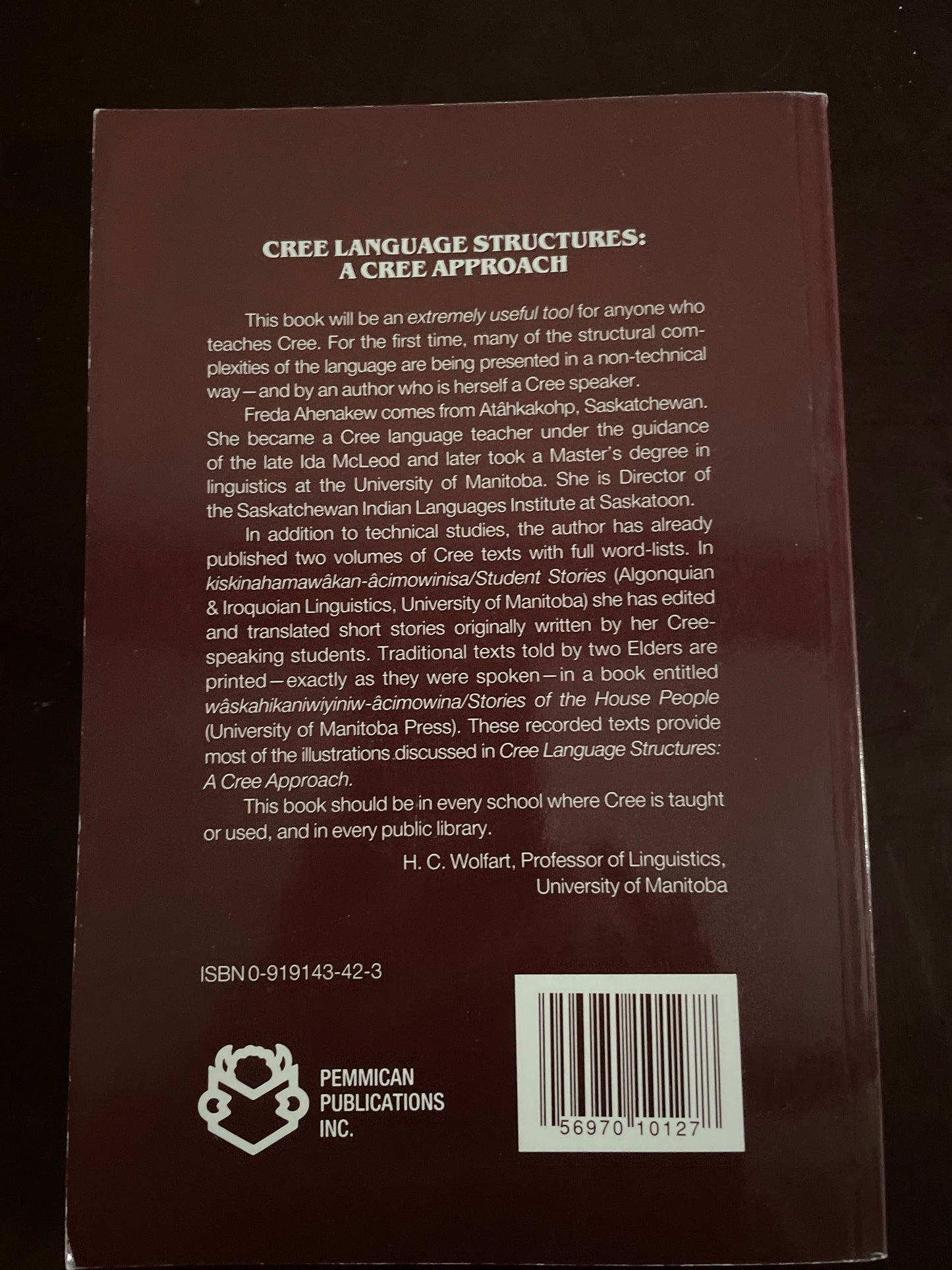 Cree Language Structures: A Cree Approach - Ahenakew, Freda
