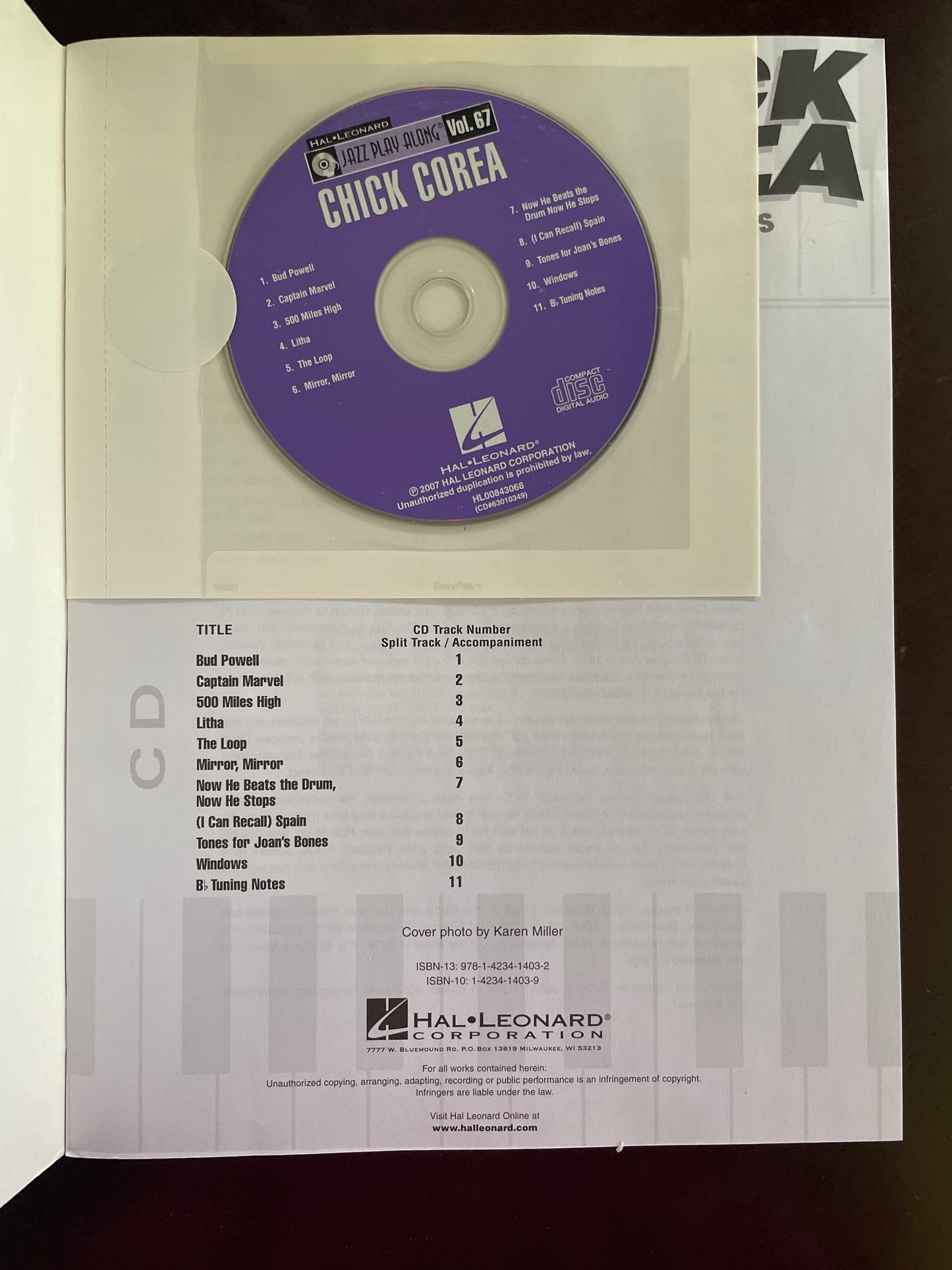 Chick Corea [With CD];Jazz Play-Along Volume 67 - LaVerne, Andy; Patitucci, John; Davis, Steve