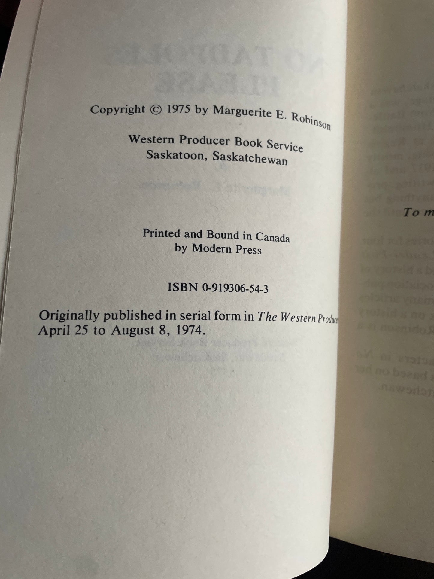 No tadpoles please - Robinson, Marguerite E