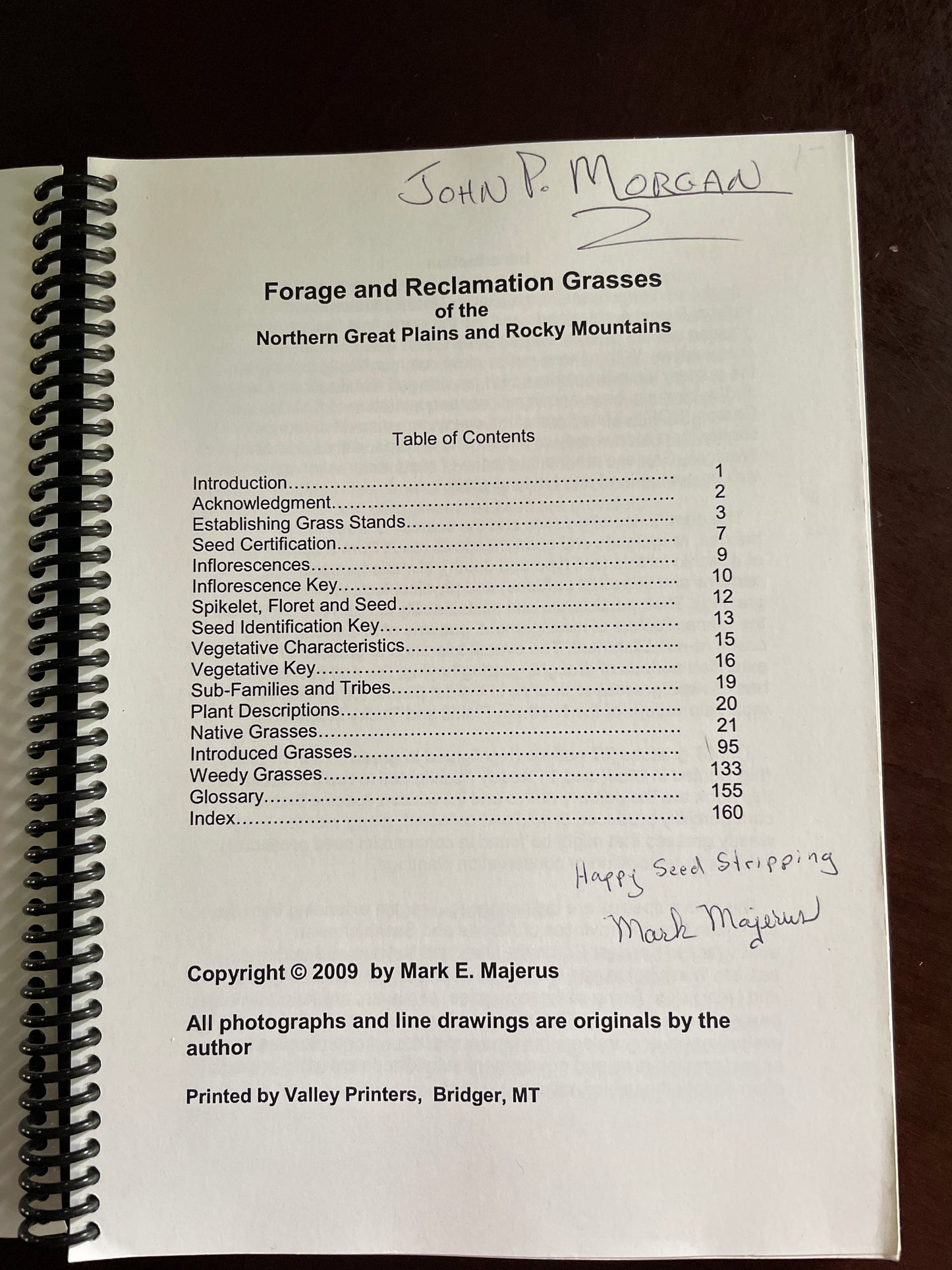 Forage and Reclamation Grasses of the Northern Great Plains and Rocky Mountains (Signed) - Majerus, Mark