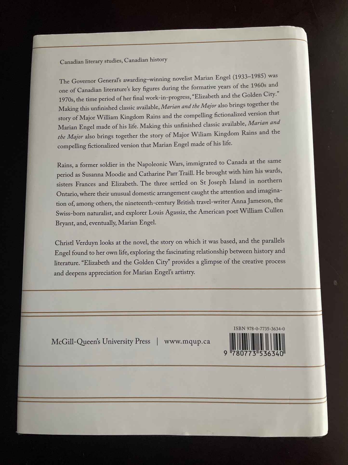 Marian and the Major: Engel's "Elizabeth and the Golden City" - Engel, Marian; Verduyn, Christl