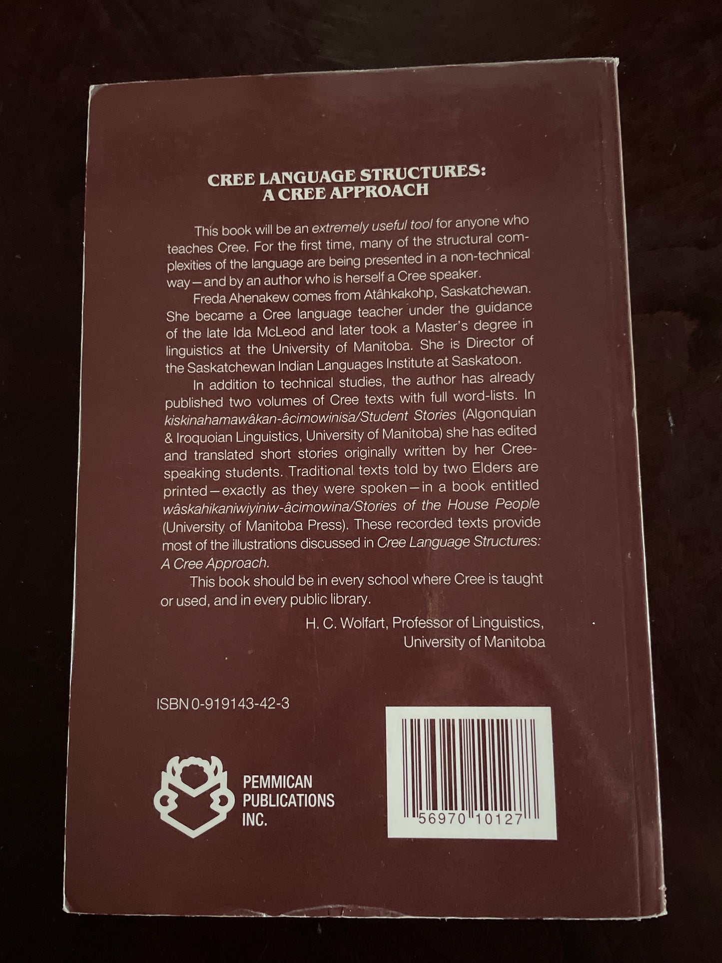 Cree Language Structures: A Cree Approach - Ahenakew, Freda