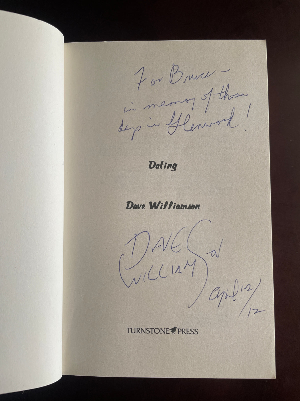 Dating - Williamson, Dave (Inscribed)