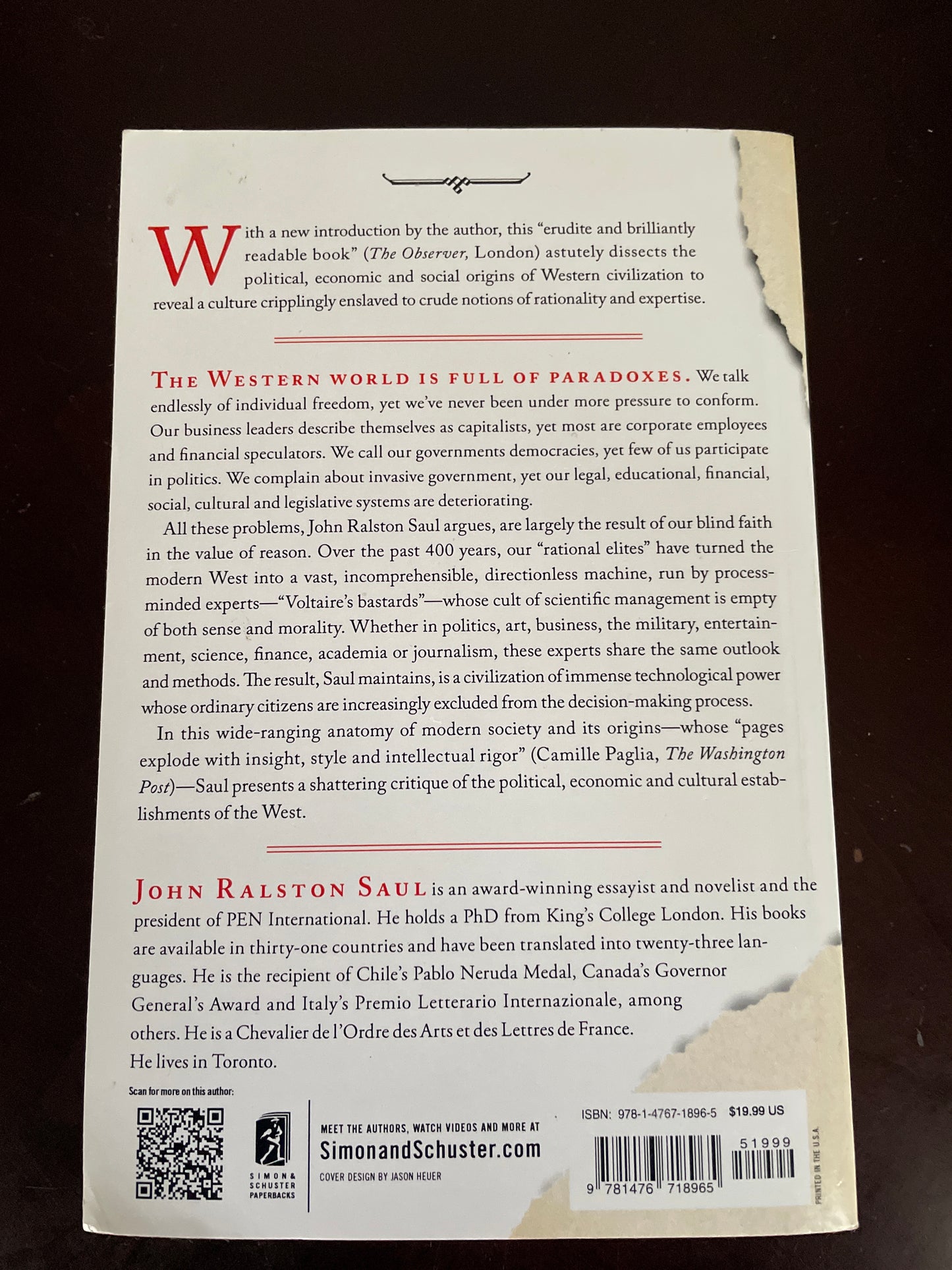 Voltaire's Bastards: The Dictatorship of Reason in the West - Saul, John Ralston