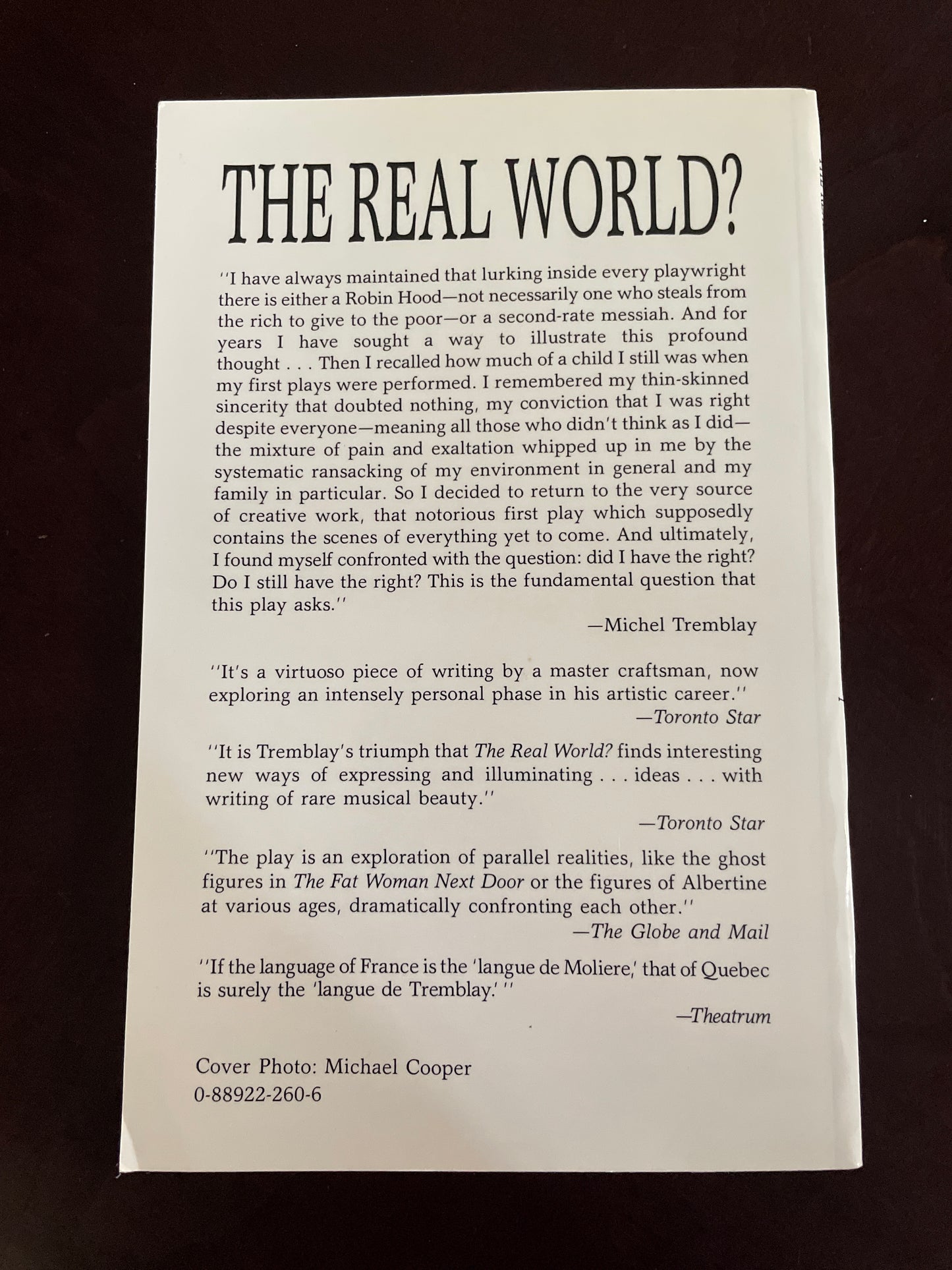 The Real World? (Signed) - Tremblay, Michel