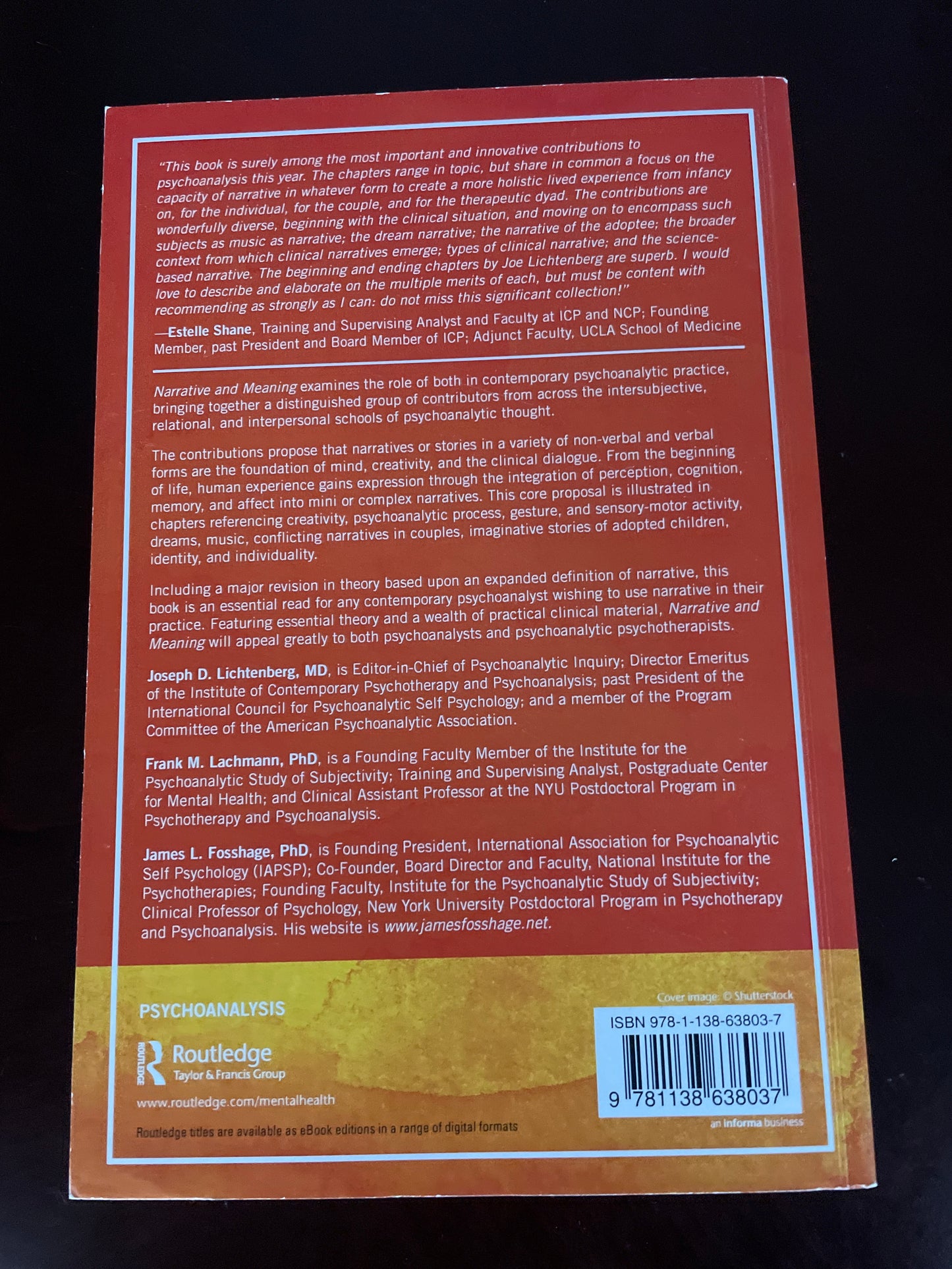 Narrative and Meaning: The Foundation of Mind, Creativity, and the Psychoanalytic Dialogue (Psychoanalytic Inquiry Book Series) - Lichtenberg, Joseph D.