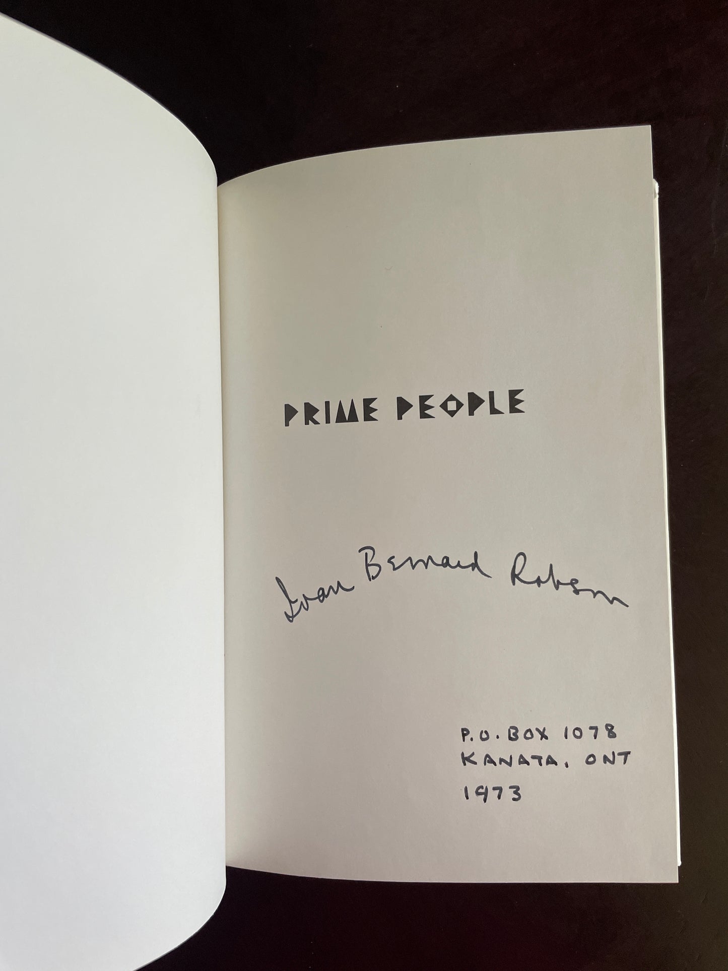 Prime People (Signed) - Robson, Ivan Bernard