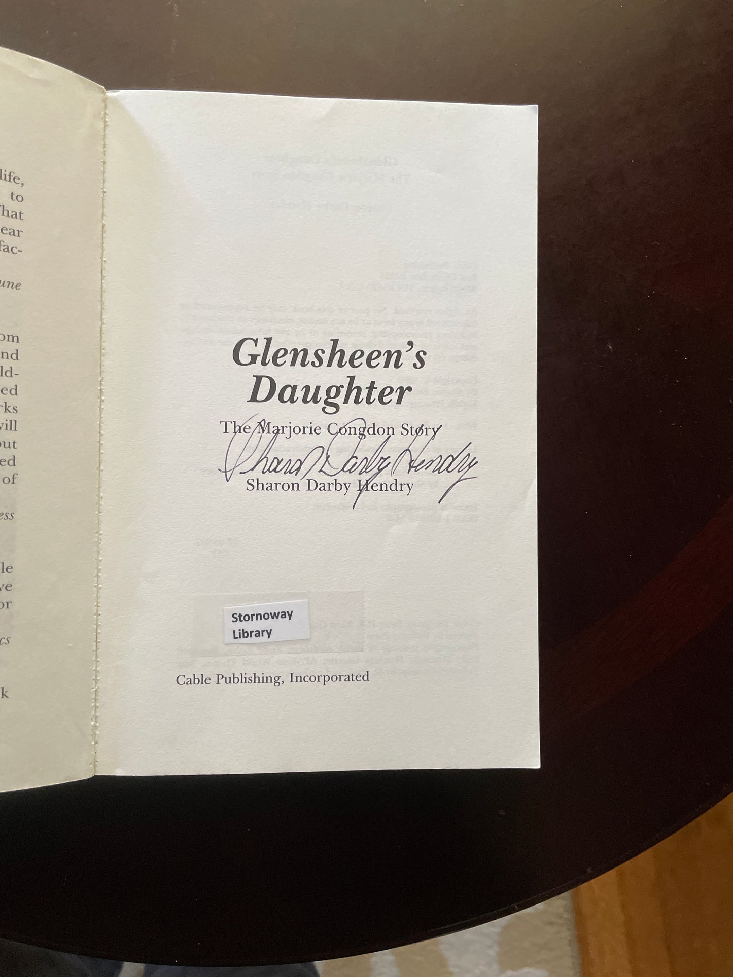 Glensheen's Daughter: The Marjorie Congdon Story (Signed) - Hendry, Sharon Darby