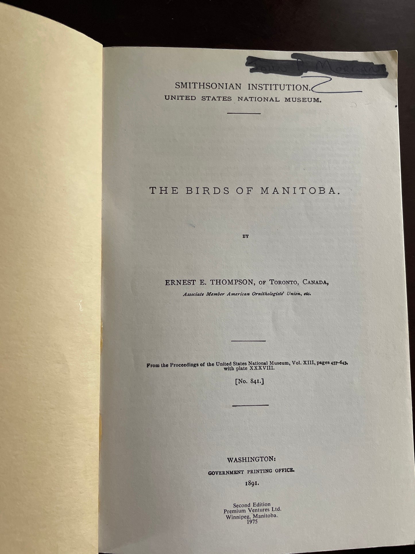 The Birds of Manitoba - Thompson, Ernest E.; Thompson Seton, Ernest