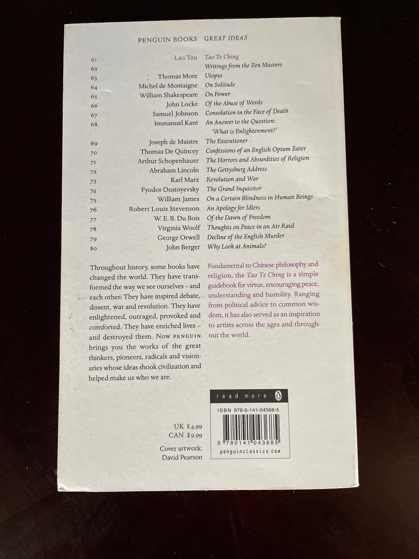 Tao Te Ching (Penguin Great Ideas) - Tzu, Lao