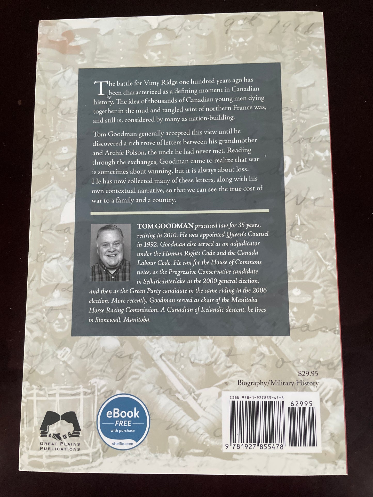 Her Darling Boy: The letters of a mother, her beloved son and the heartbreaking cost of Vimy Ridge (Inscribed) - Goodman, Tom