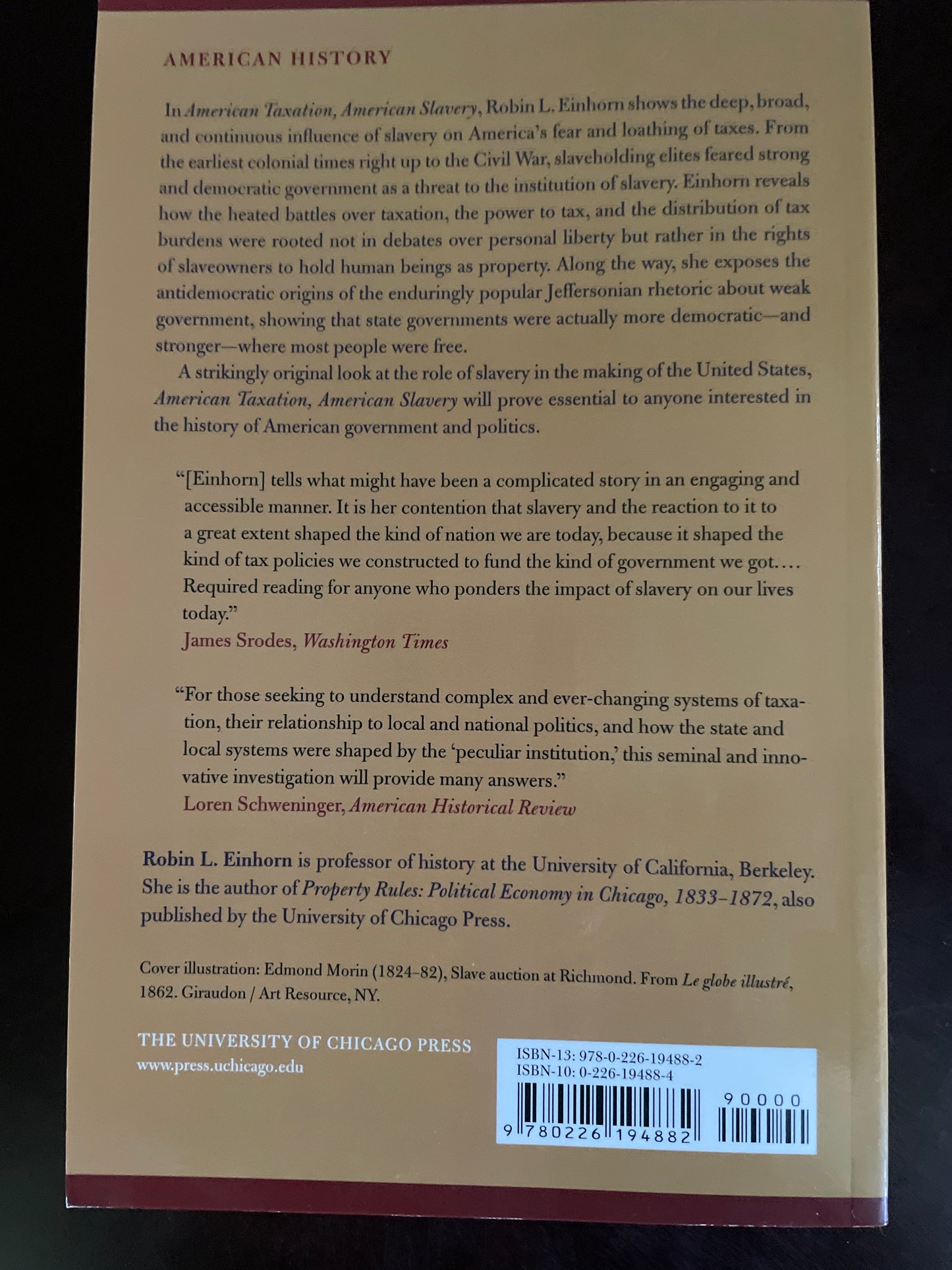 American Taxation, American Slavery - Einhorn, Robin L.